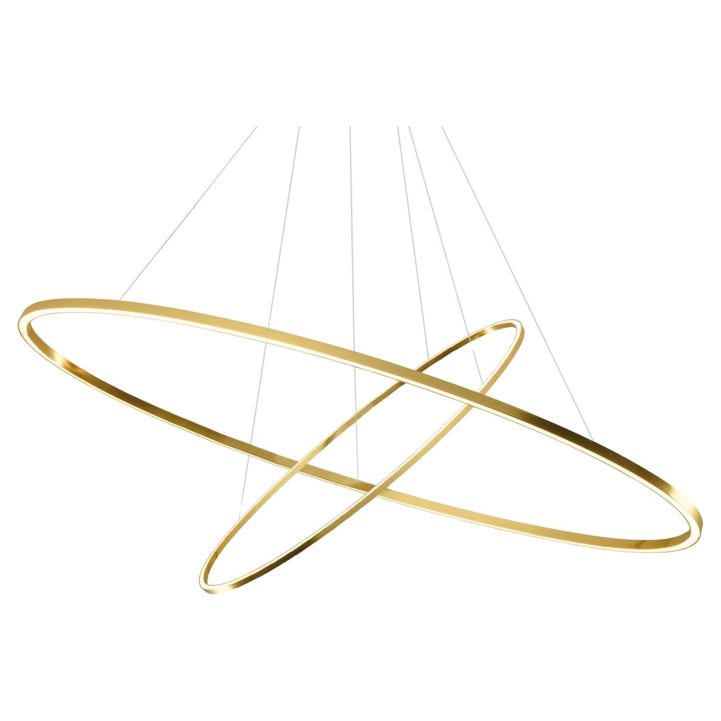 Nemo Ellisse Double Mega LED 2700K Pendant Light in Aluminum Gold Painted