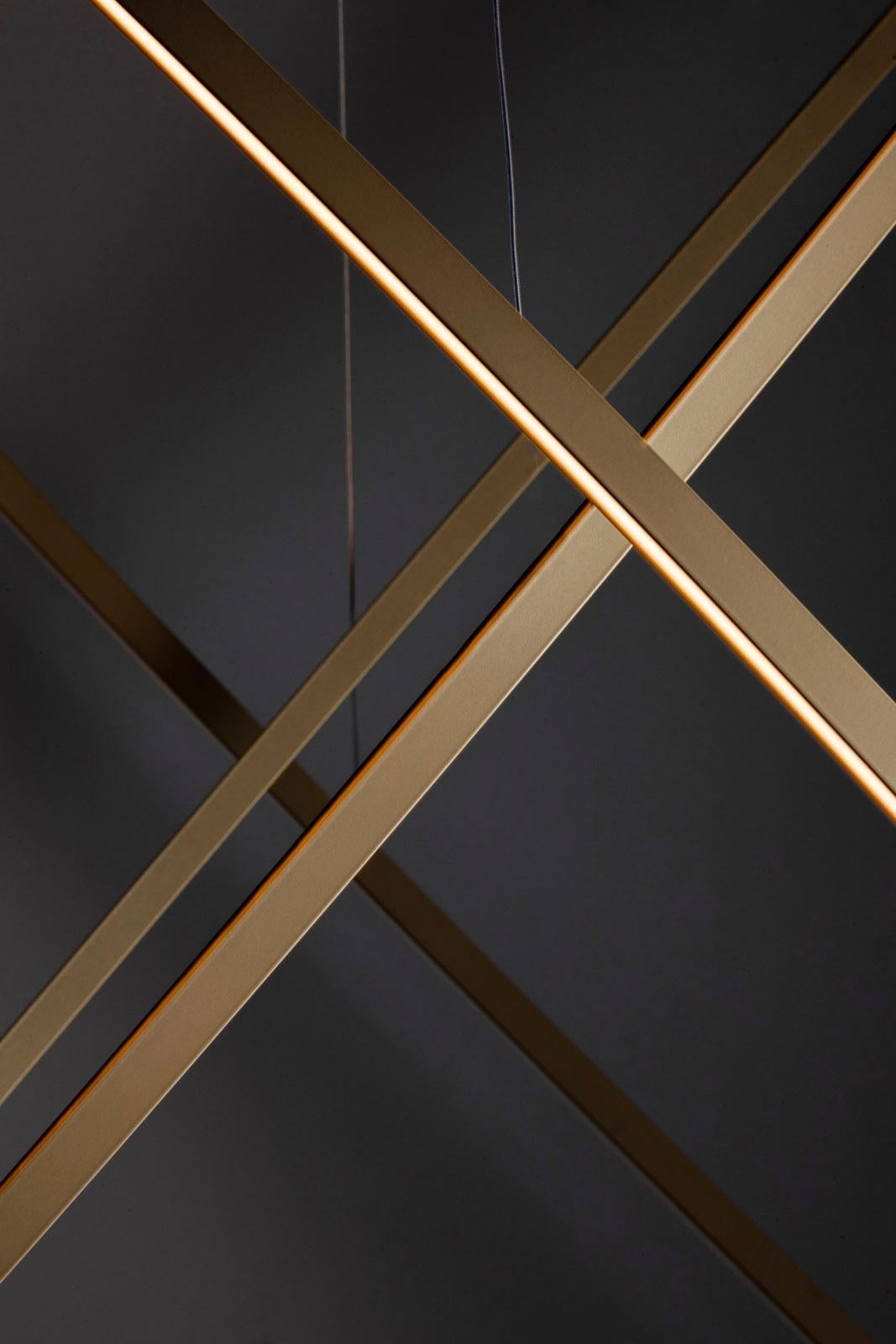 Lámpara Colgante Nemo Ellisse Double Mega LED 3000K en Aluminio Pintado de Oro Siglo XXI y contemporáneo en venta