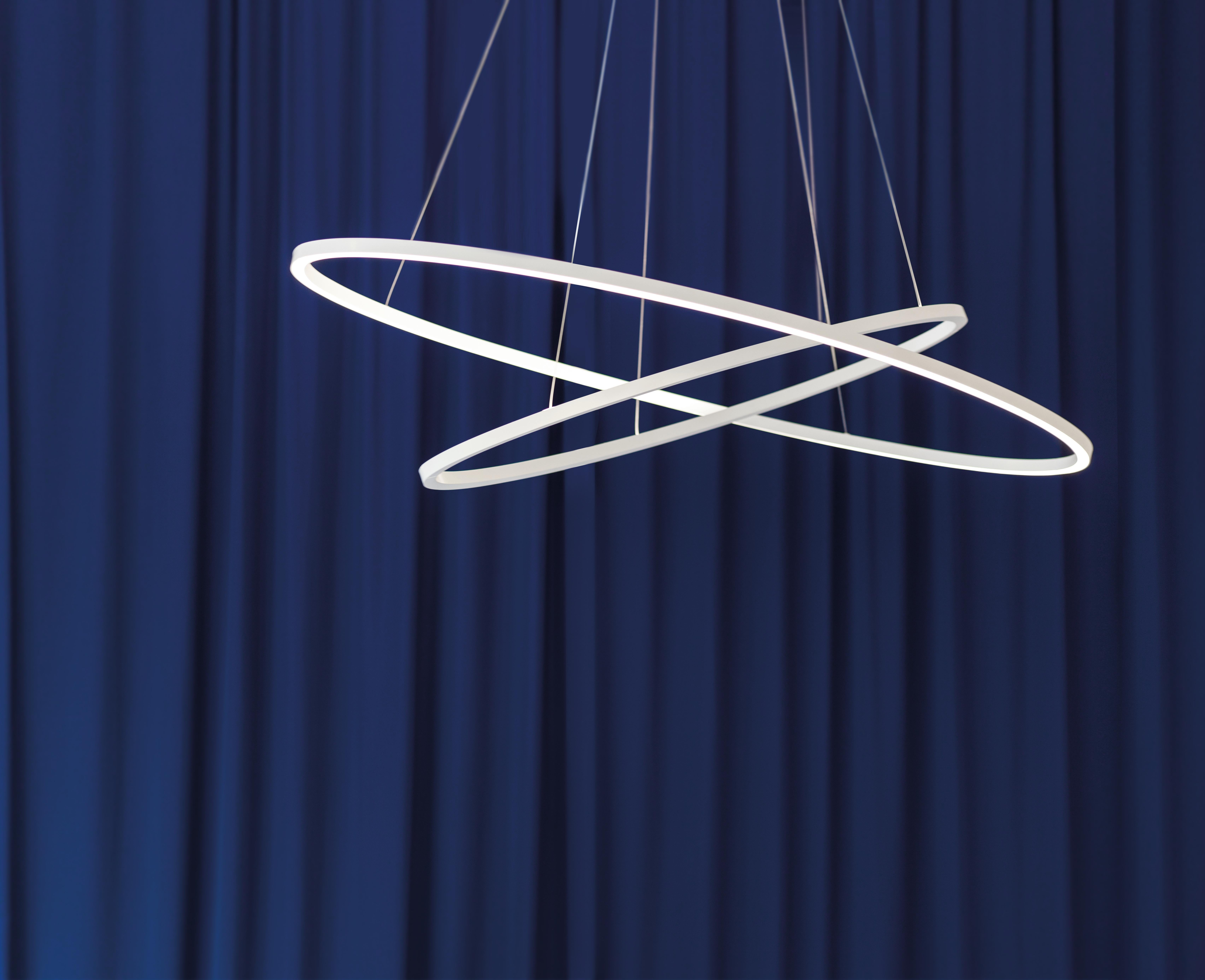 Aluminum Nemo Ellisse Double Pendant Light Designed by Federico Palazzari in STOCK For Sale