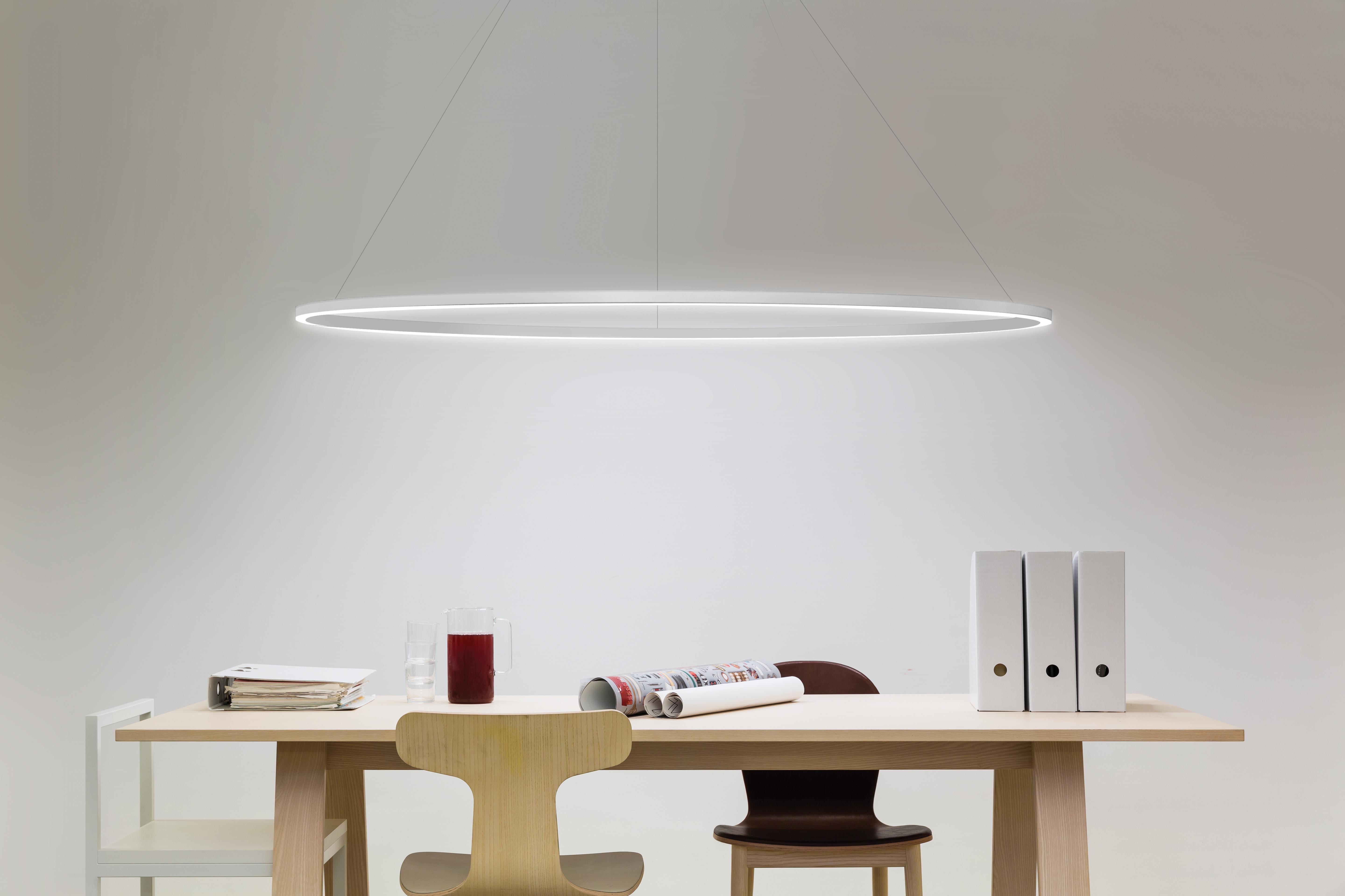 Collection of LED suspension lamps in extruded aluminum made in different versions: minor, major, double and the new 