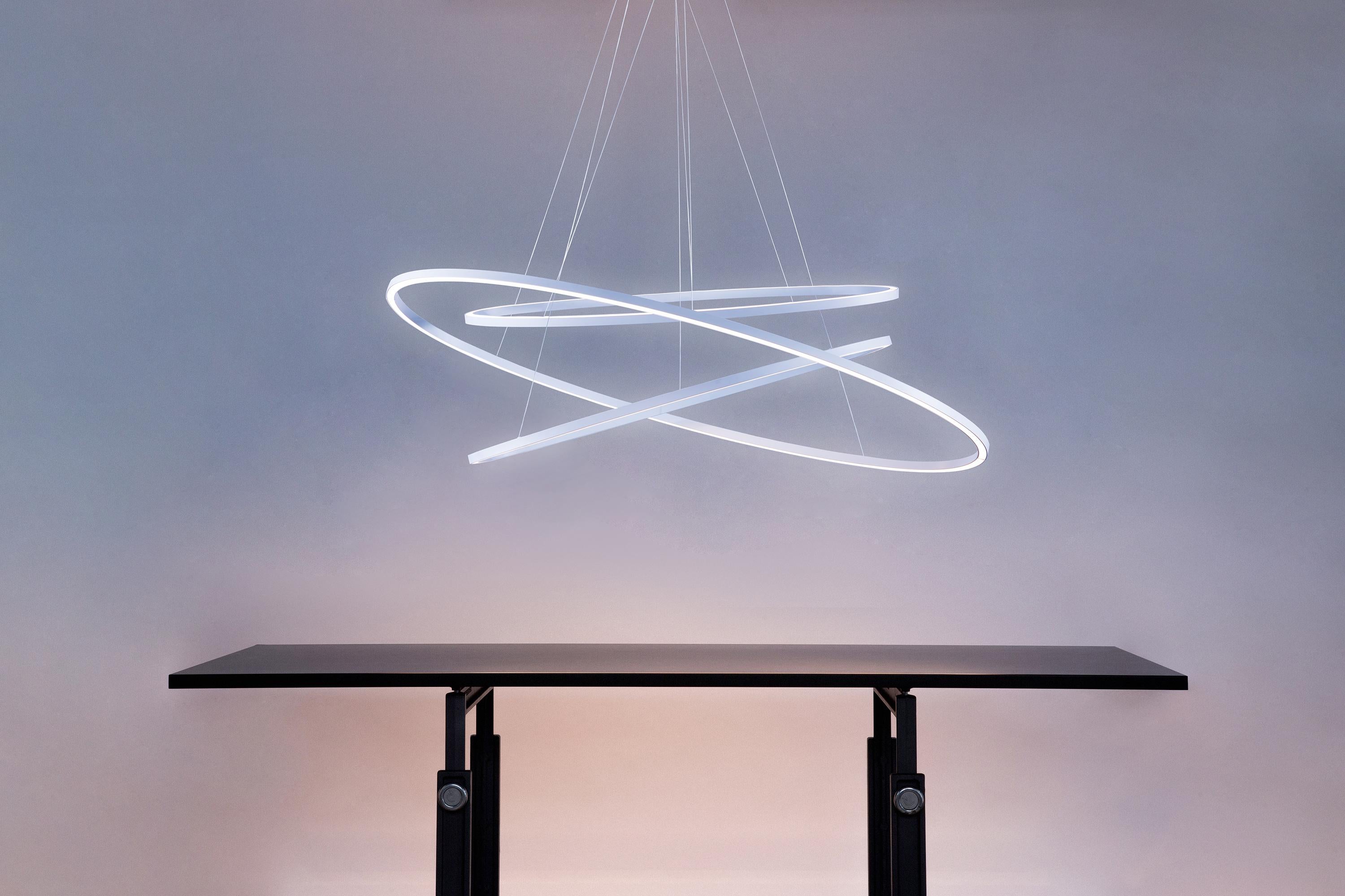 Nemo Ellisse Pendant Triple LED 2700K Dimmable Lamp by Federico Palazzari For Sale 2