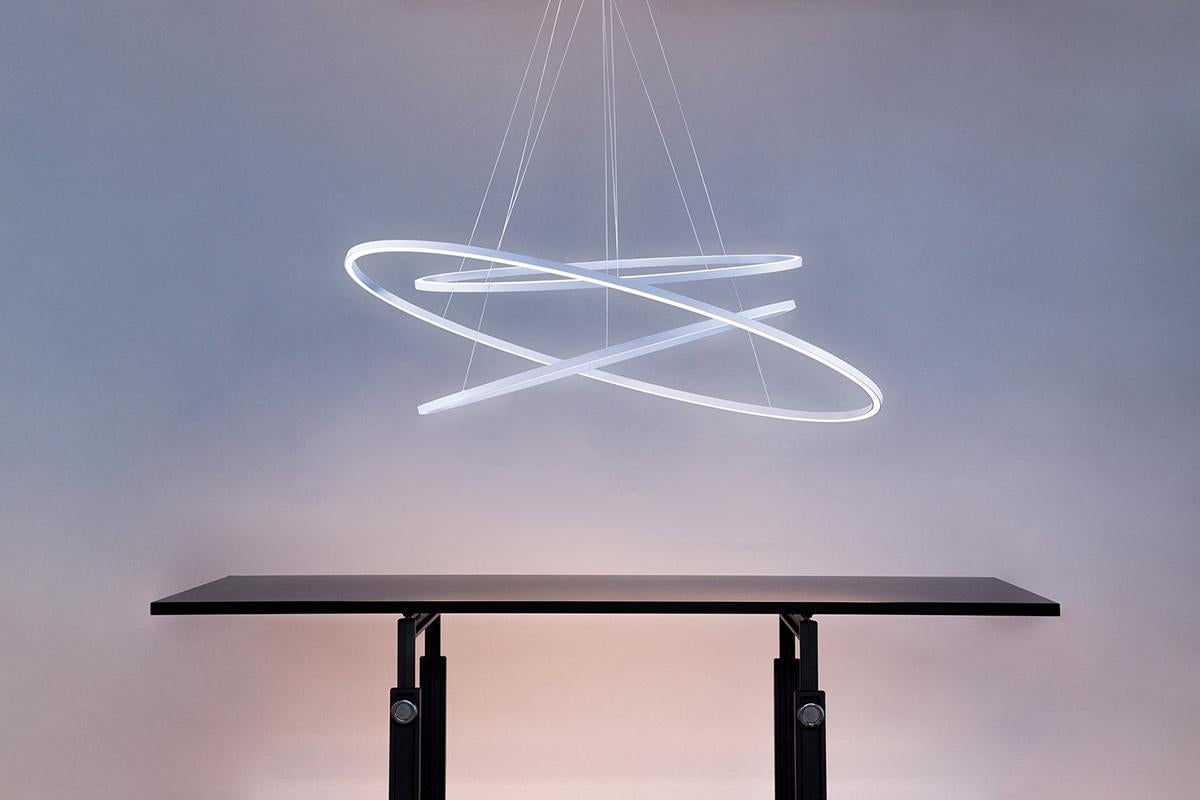 Nemo Ellisse Pendant Triple LED 2700K Dimmable Lamp by Federico Palazzari For Sale 5