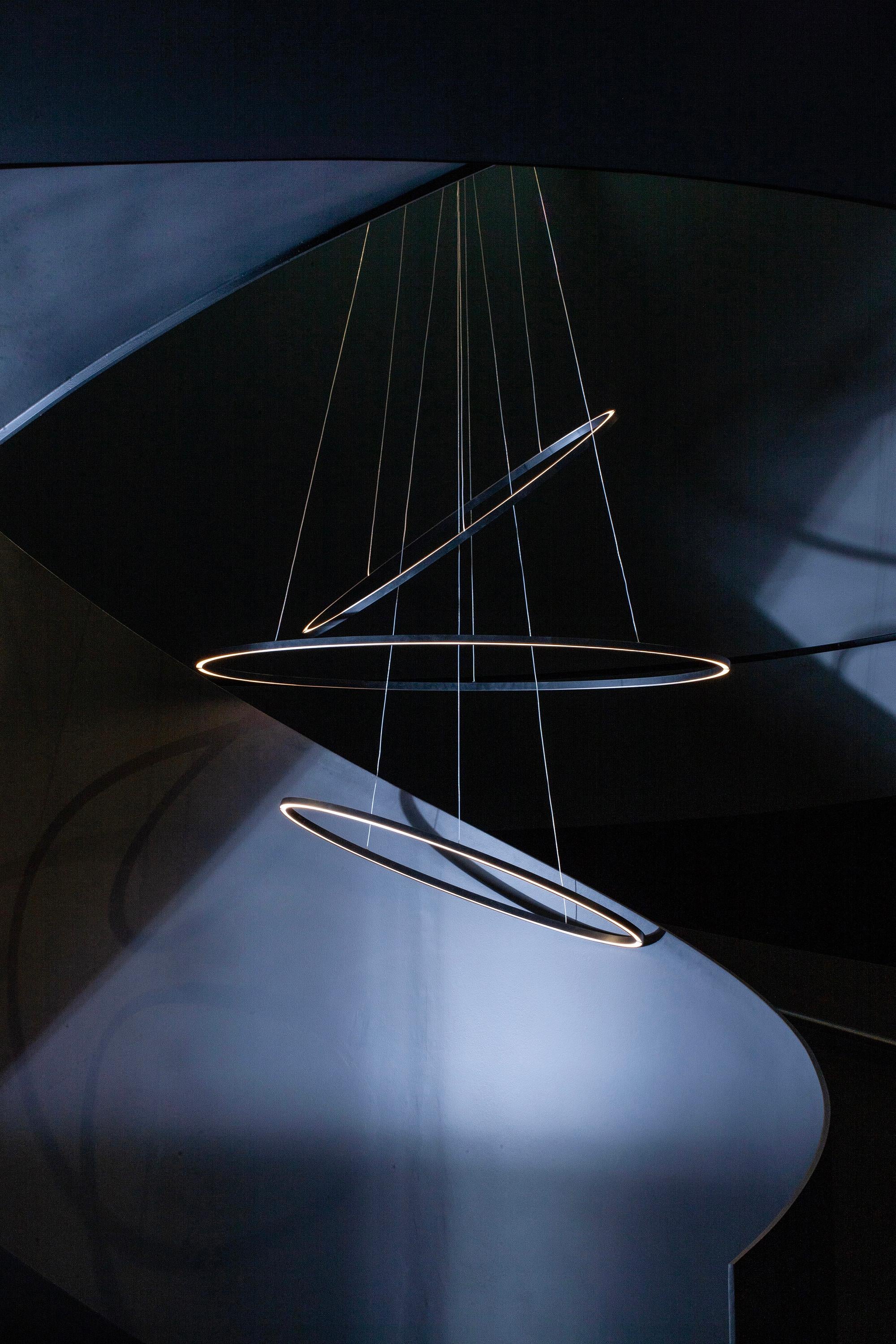 Contemporary Nemo Ellisse Pendant Triple LED 2700K Dimmable Lamp by Federico Palazzari For Sale
