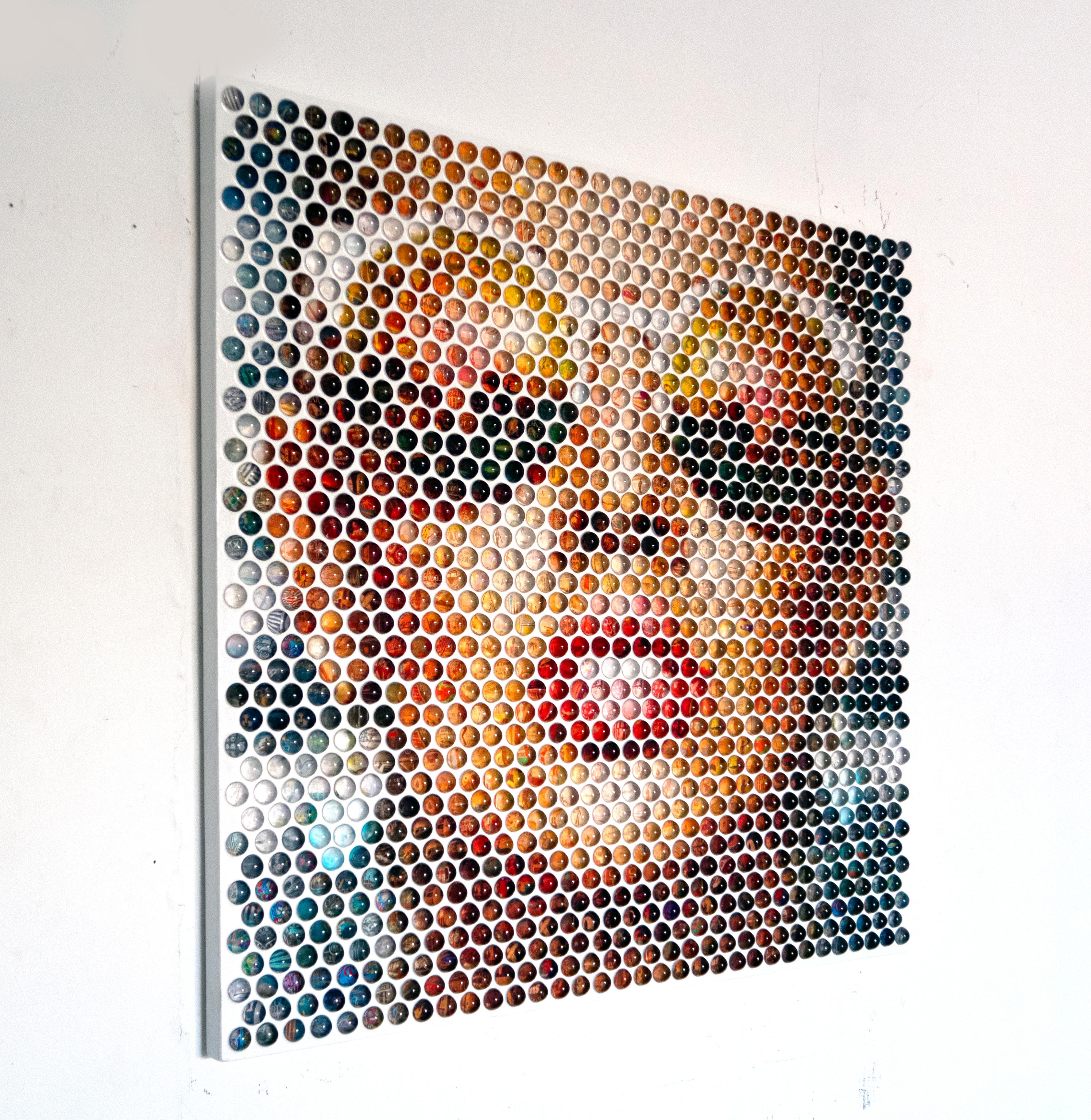 Pointillist Pop Art Portrait Domes Art by Nemo Jantzen- Heatwave For Sale 2