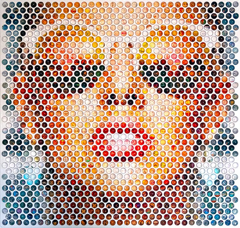 Pointillist Pop Art Portrait Domes Art by Nemo Jantzen- Heatwave