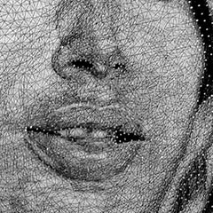 London - 21st Cent, Contemporary, Portrait, Mixed Media, Thread, Nails
