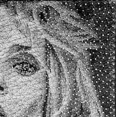 Nicht für Sie – 21. Jahrhundert, Zeitgenössisch, Porträt, Mixed Media, Faden, Nägel