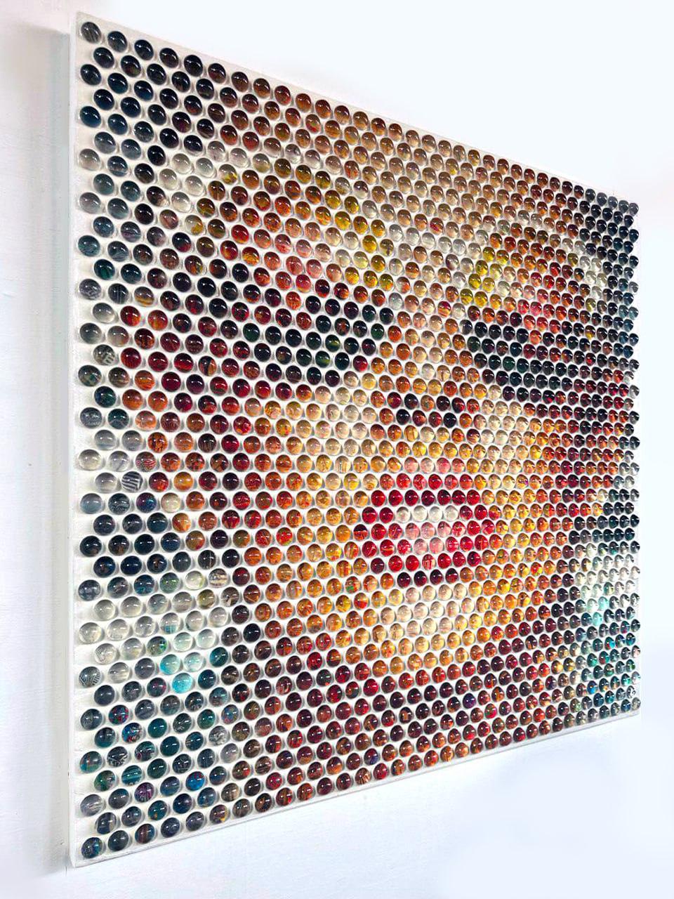 Pointillist Pop Art Portrait Domes Art by Nemo Jantzen- Heatwave For Sale 14