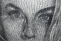 Temptation IV - 21st Century, Contemporary, Portrait, Mixed Media, Thread, Nails