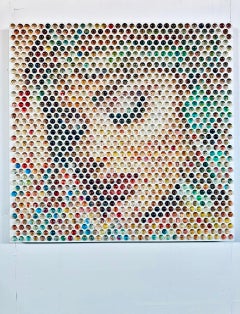 Belleza turquesa Retrato puntillista de Nemo Jantzen