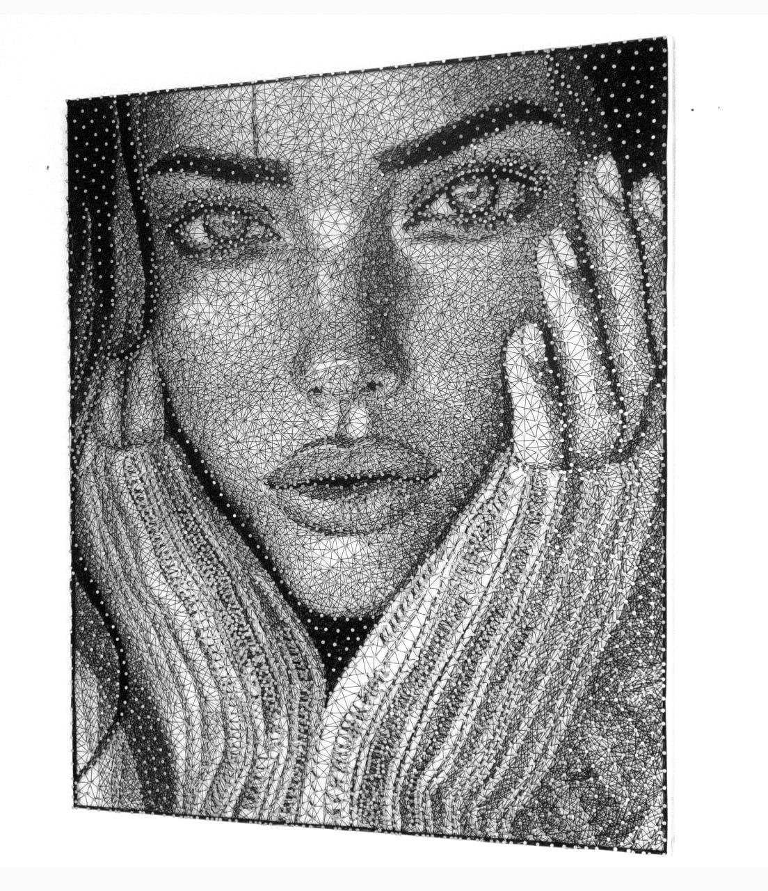 Winter- Contemporary Moody B&W String Portrait by Nemo Jantzen For Sale 3