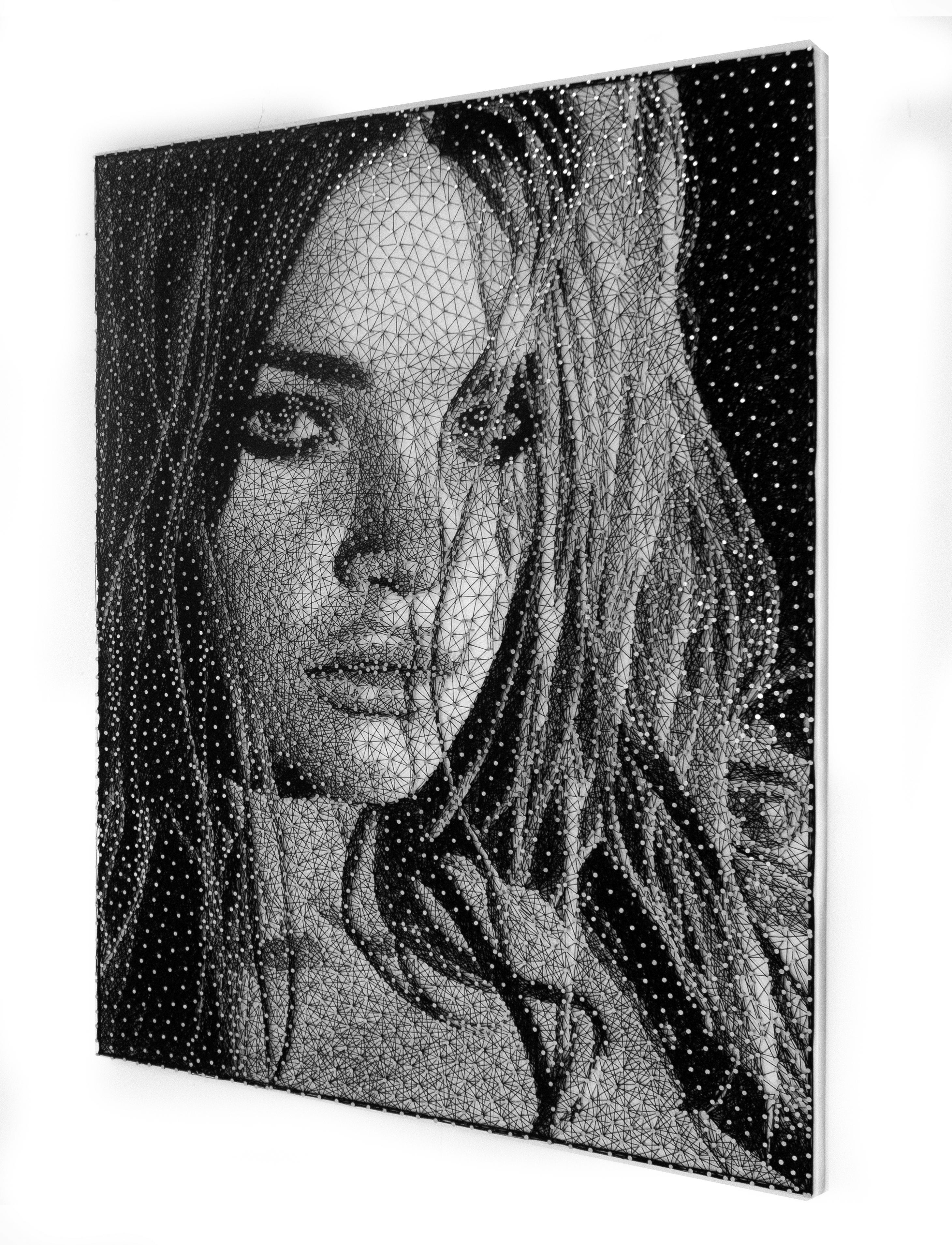 Bold Black Thread Portrait by Nemo Jantzen For Sale 1