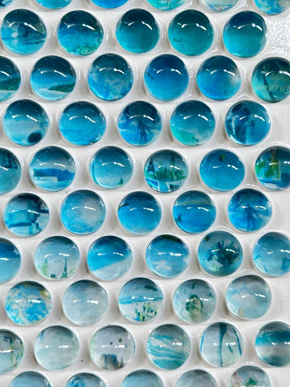 Iconico ritratto pop art blu costiero Paradise di Nemo Jantzen in vendita 15
