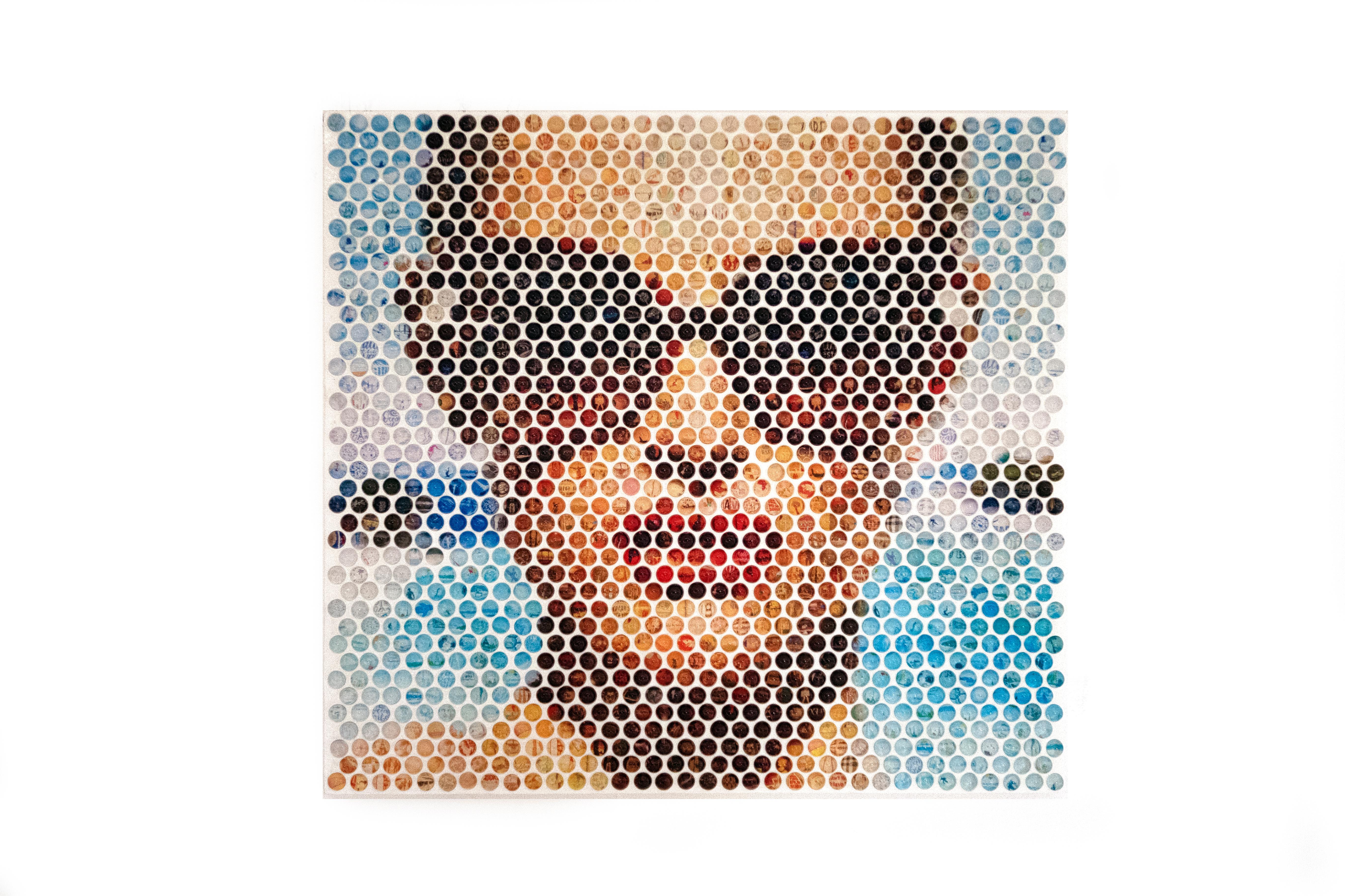 Iconico ritratto pop art blu costiero Paradise di Nemo Jantzen in vendita 1