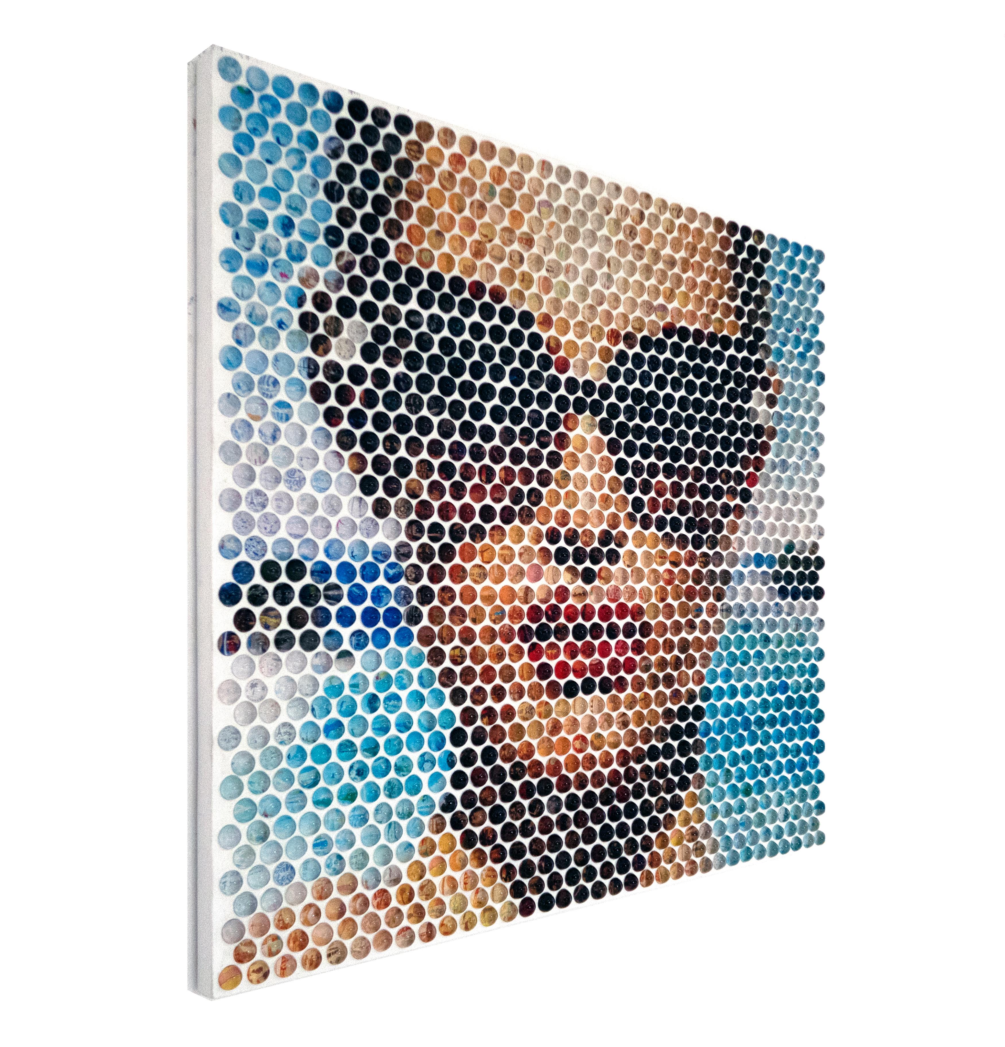 Iconico ritratto pop art blu costiero Paradise di Nemo Jantzen in vendita 2