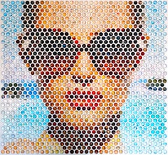 Iconico ritratto pop art blu costiero Paradise di Nemo Jantzen