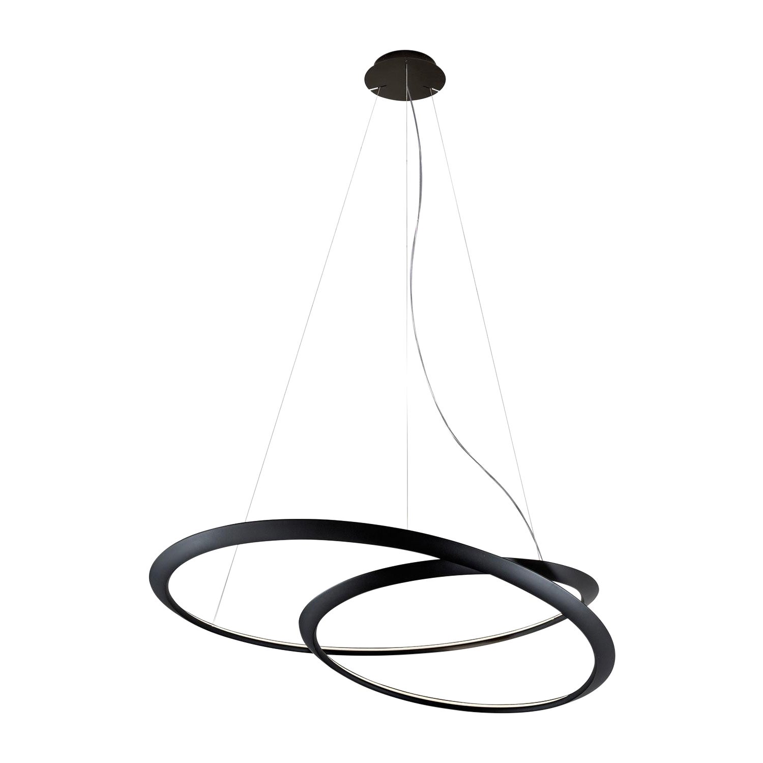 Nemo Kepler Down LED 3000K, illuminazione a sospensione in nero di Arihiro Miyake