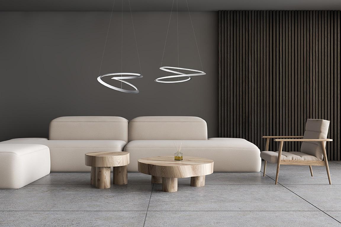 Aluminium Nemo Kepler Petite LED 3000K Suspension en noir par Arihiro Miyake en vente