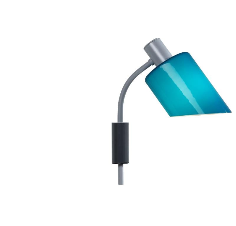 European Nemo Lampe de Bureau Applique Wall Lamp E14 in Blue Mare by Charlotte Perriand For Sale