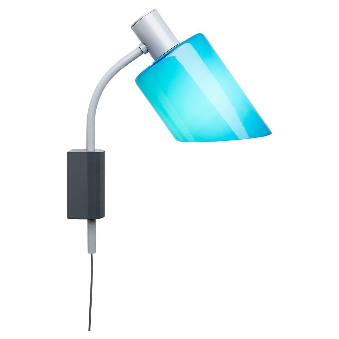 Nemo Lampe de Bureau Applique Wall Lamp E14 in Blue Mare by Charlotte Perriand For Sale