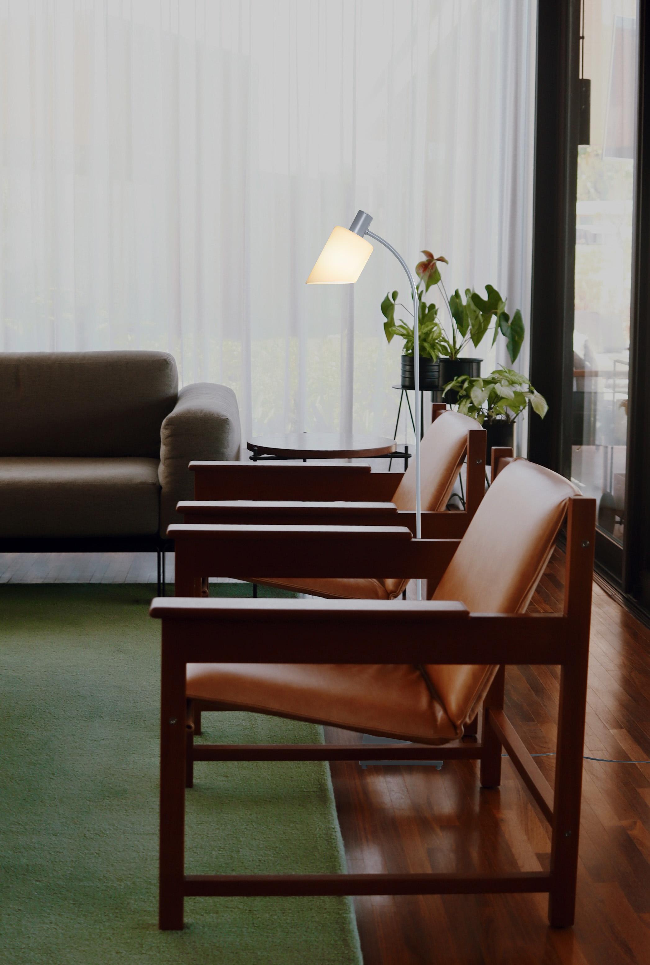 Européen Nemo Lampe de Bureau Reading Floor Lamp E14 in Blue Grey by Charlotte Perriand en vente