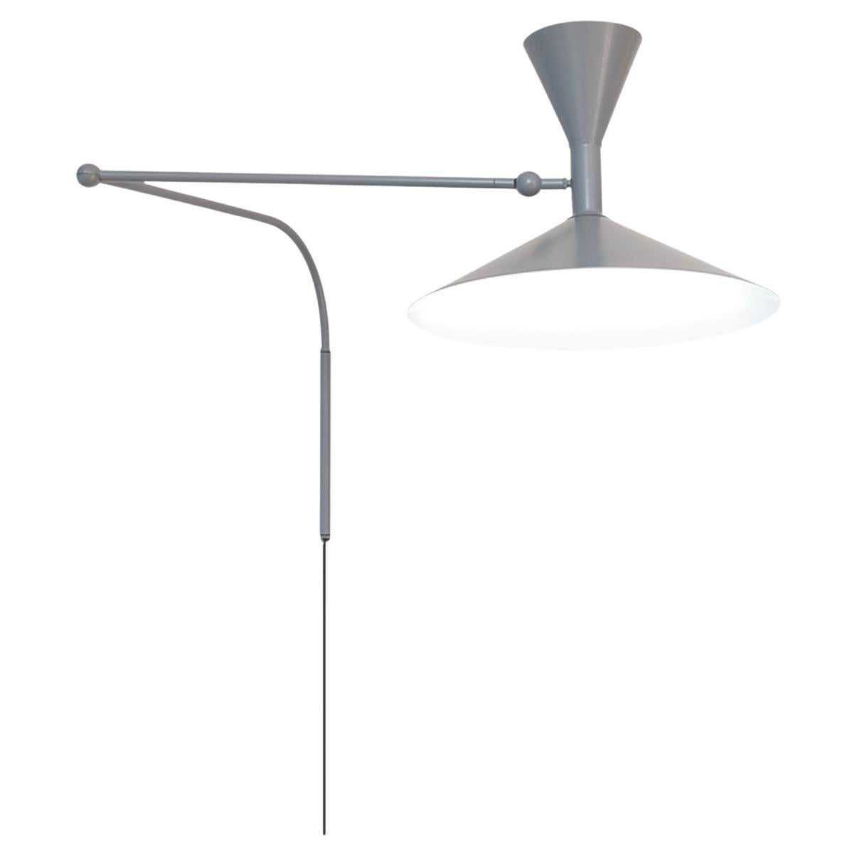 Nemo Lampe de Marseille Wandleuchte E26 in Mattgrau von Le Corbusier