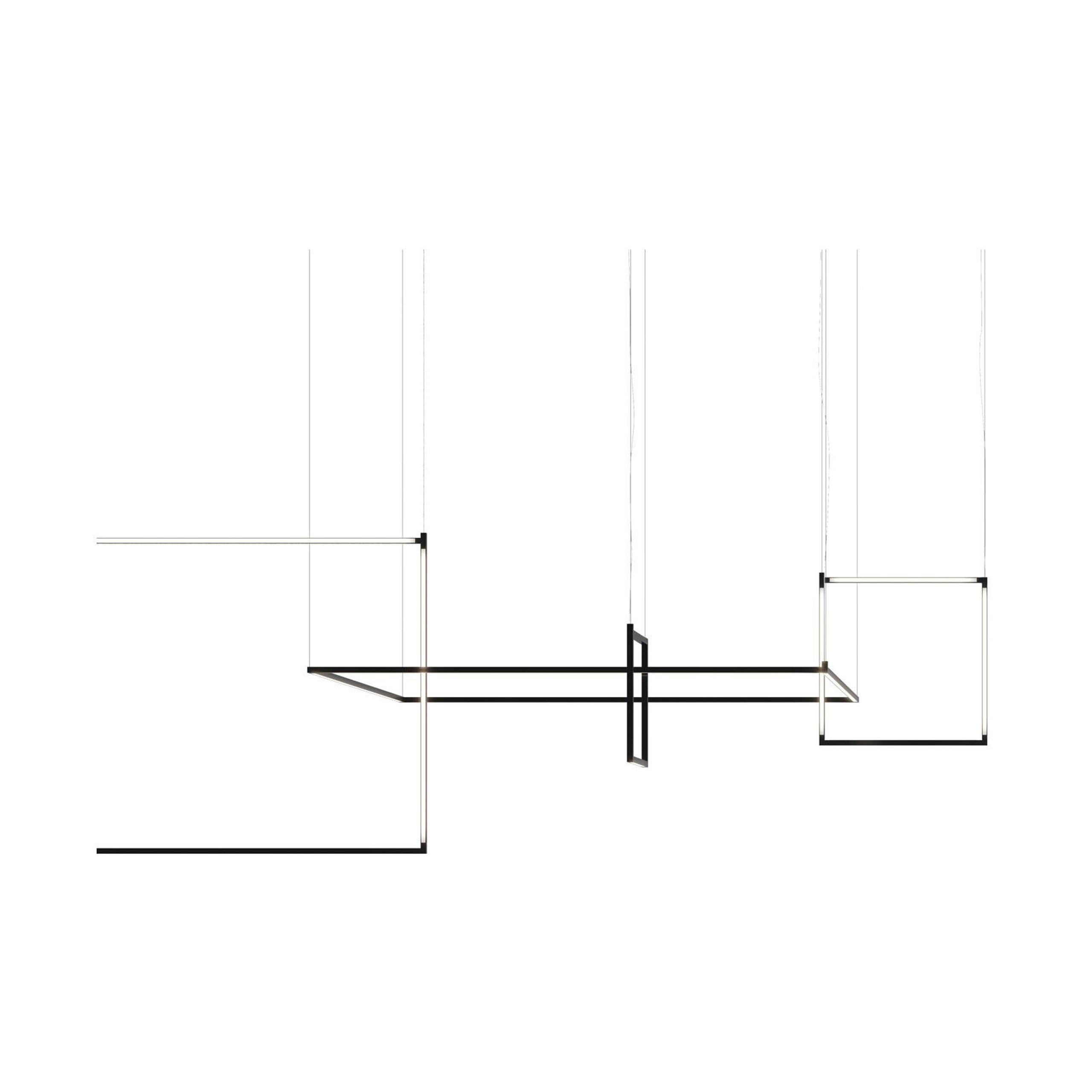 Nemo Linescapes Desk Matrix Pendelleuchte 114*114cm Horizontal 80W Schwarz 2700K