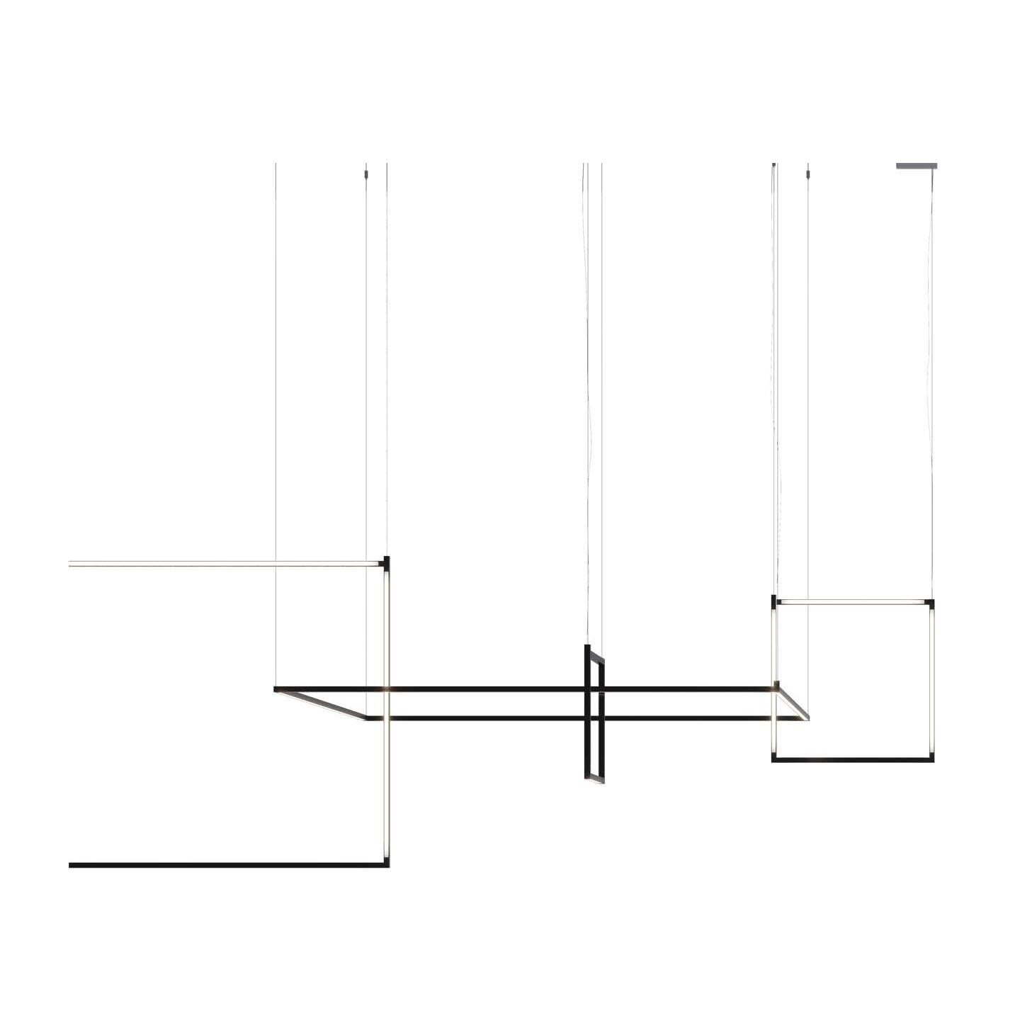Nemo Linescapes Escritorio Matriz Luz Colgante 114*114cm Vertical 80W Negro 3000K