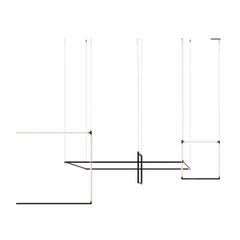 Nemo Linescapes Escritorio Matriz Luz Colgante 114*114cm Vertical 80W Negro 3000K