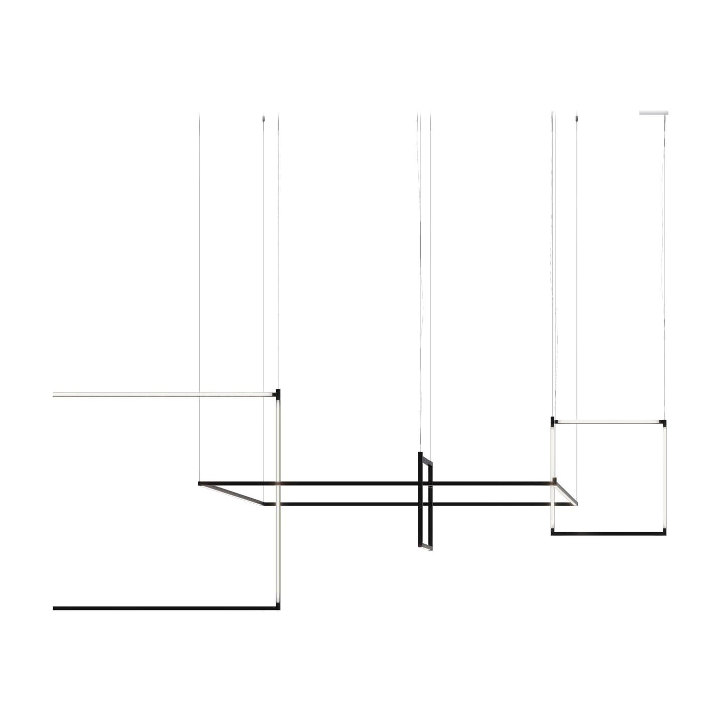 Nemo Linescapes Luz Colgante Matriz de Escritorio 114*44cm Vertical 52W Negro 2700K
