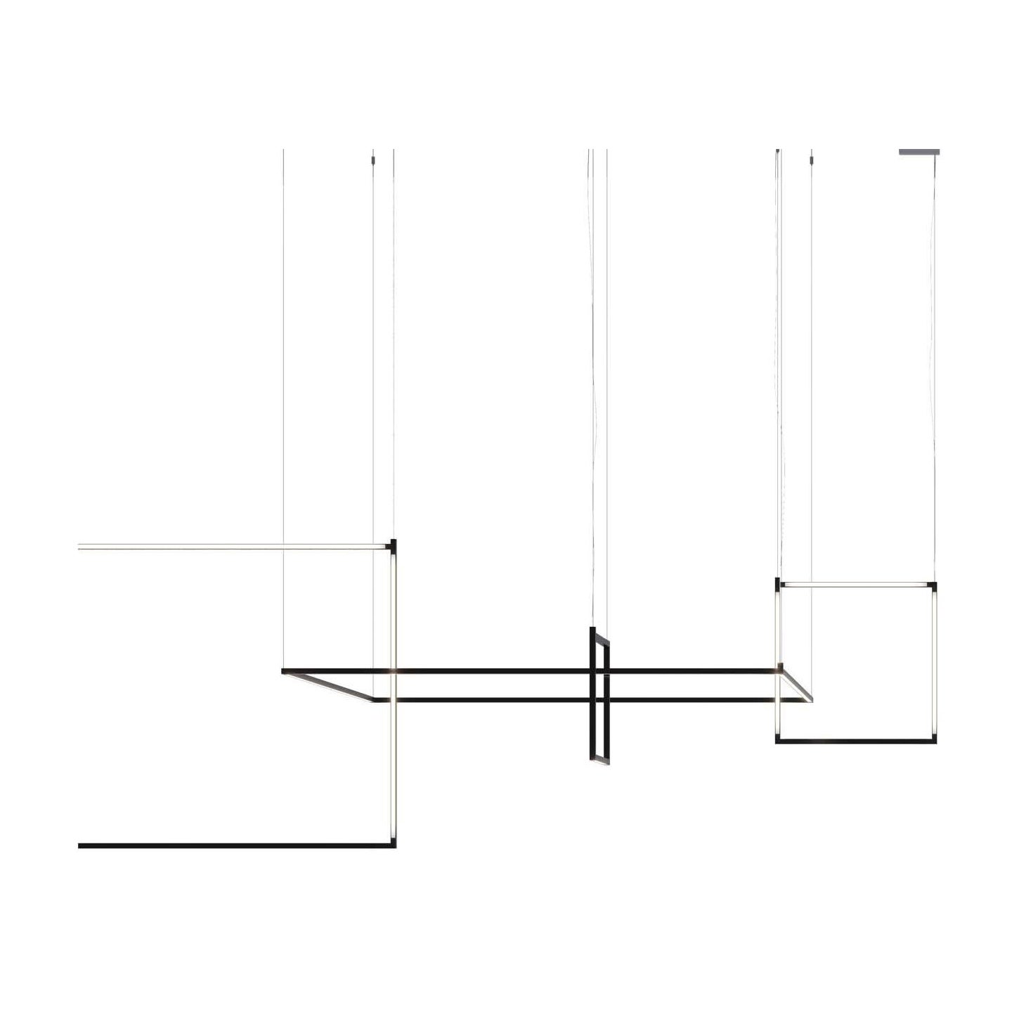 Nemo Linescapes Luz Colgante Matriz de Escritorio 114*44cm Vertical 52W Negro 3000K