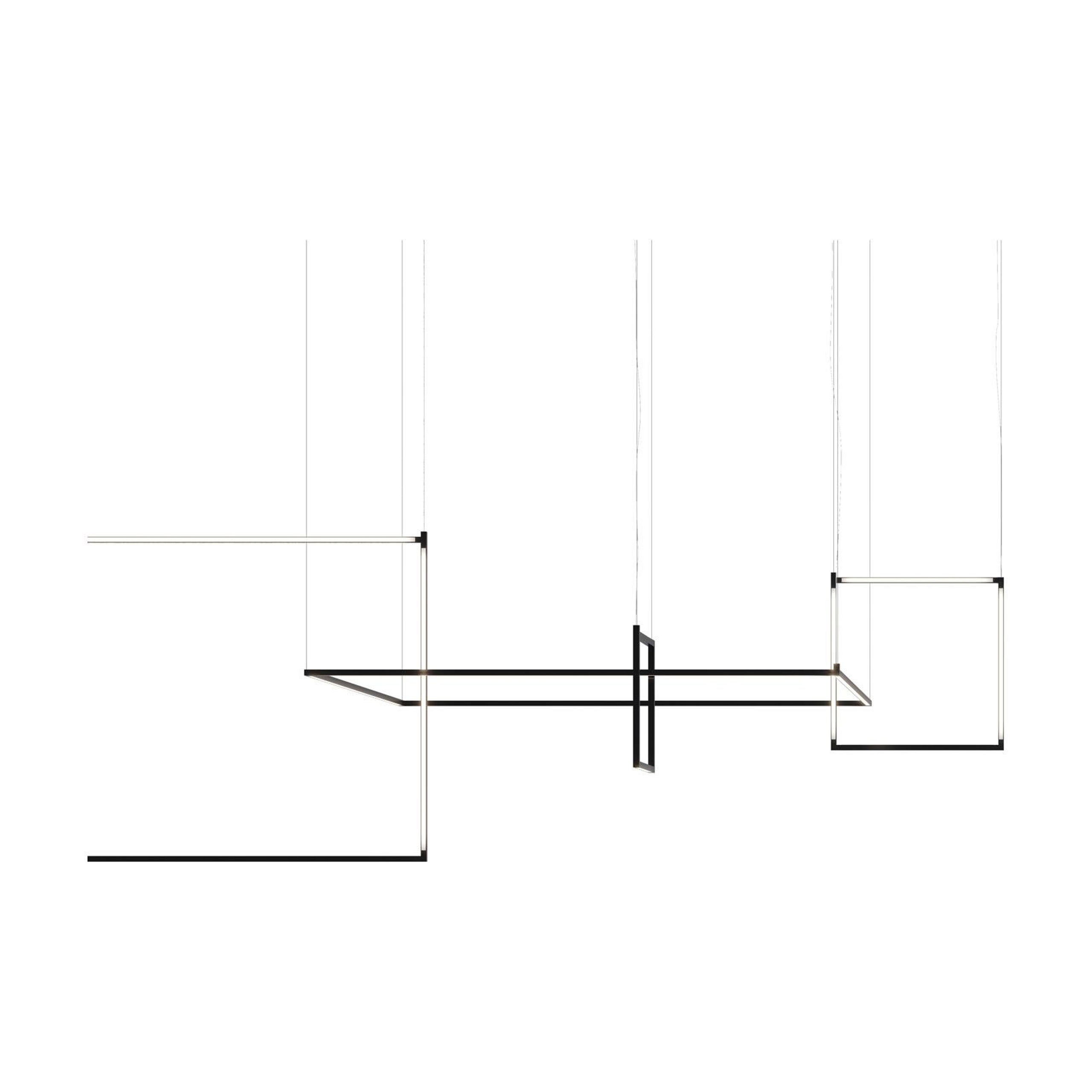 Nemo Linescapes Lámpara Colgante Matriz de Escritorio 114*64cm Horizontal 60W Negra 3000K