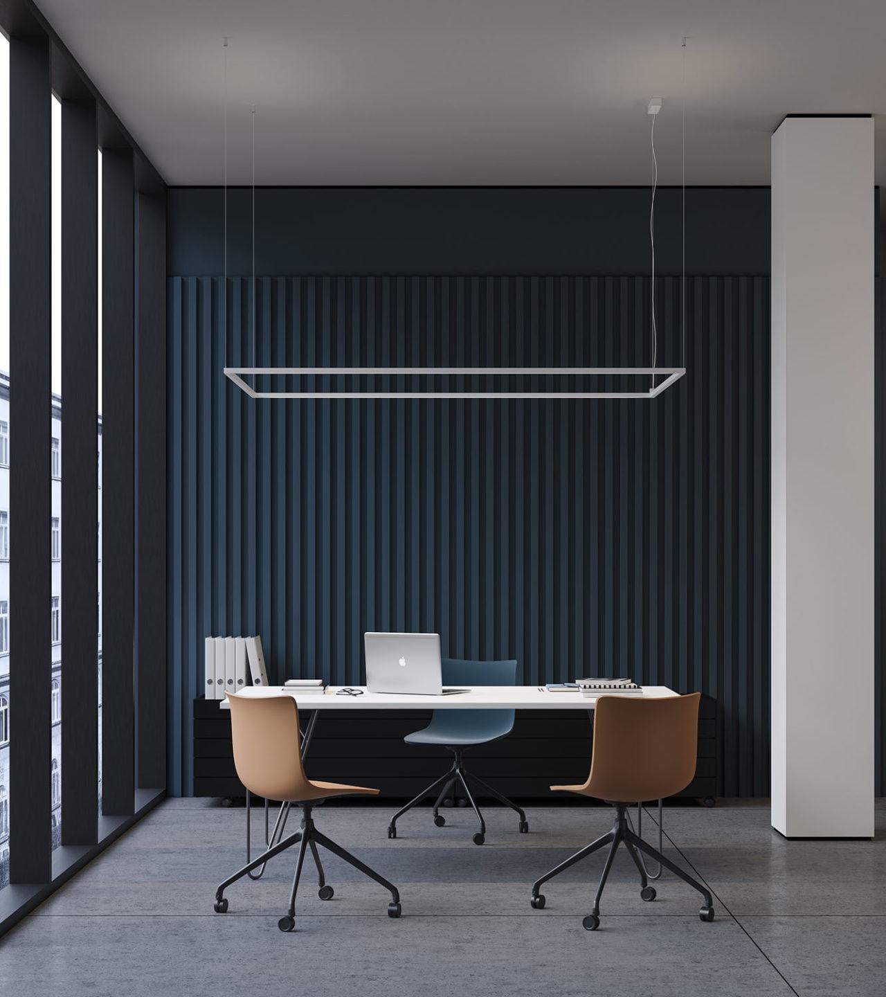 Nemo Linescapes Desk Matrix Pendelleuchte 178*114cm Horizontal 106W Schwarz 2700K im Angebot 2
