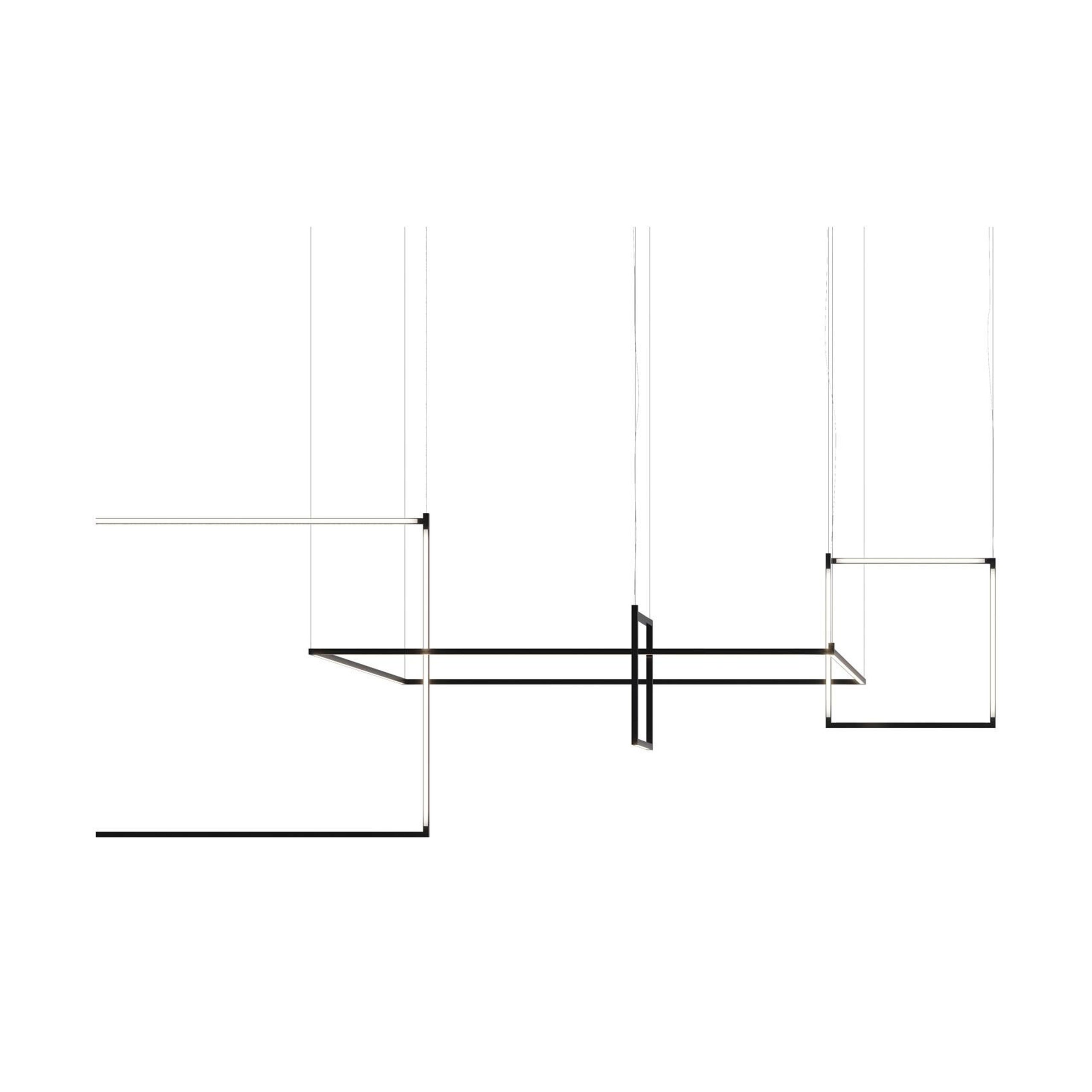 Nemo Linescapes Desk Matrix Pendelleuchte 178*114cm Horizontal 106W Schwarz 2700K im Angebot