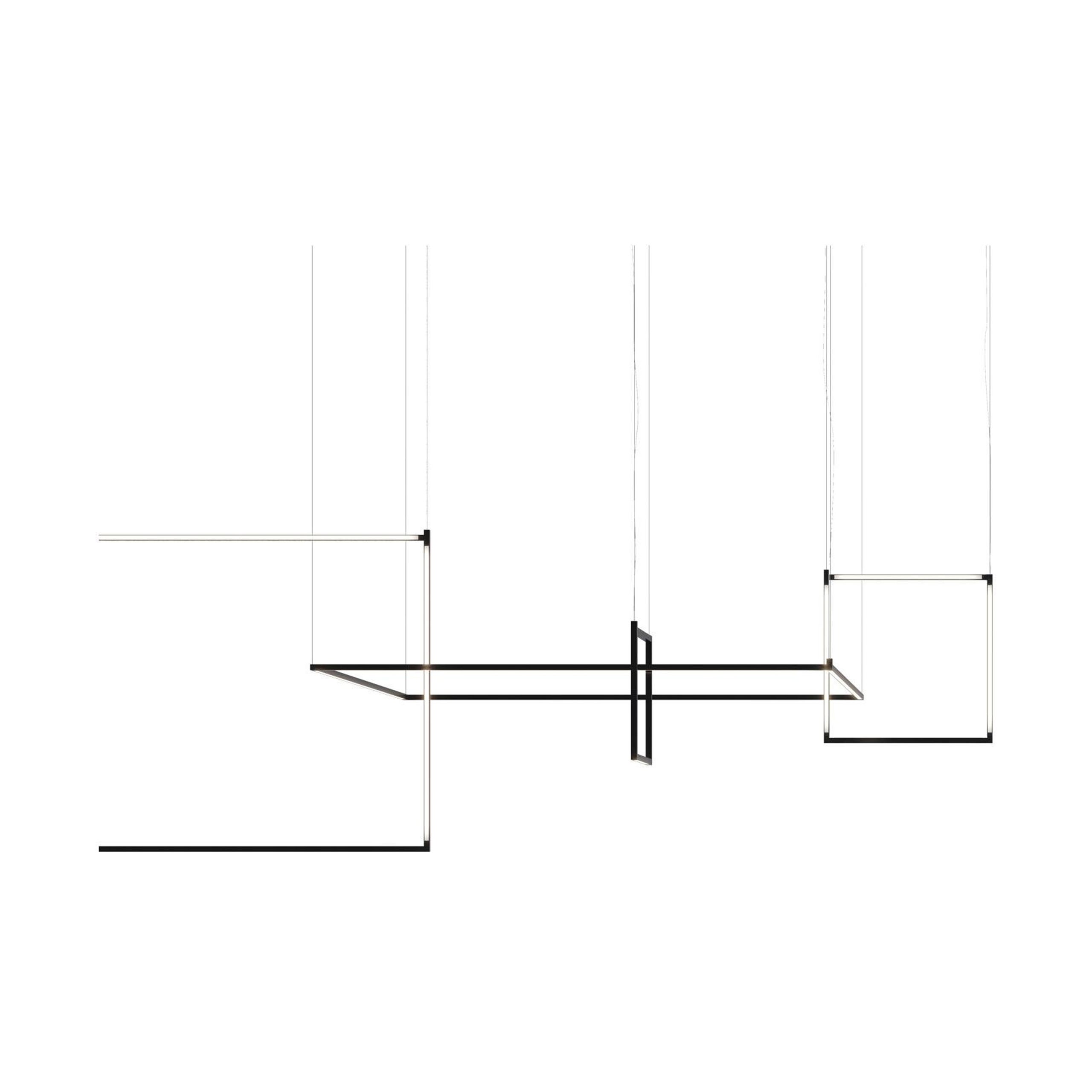 Nemo Linescapes Desk Matrix Pendelleuchte 178*178cm Horizontal 132W Schwarz 3000K