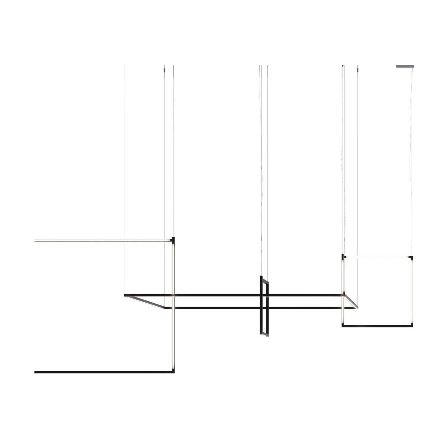 Nemo Linescapes Desk Matrix Pendelleuchte 178*44cm Vertikal 78W Schwarz 3000K