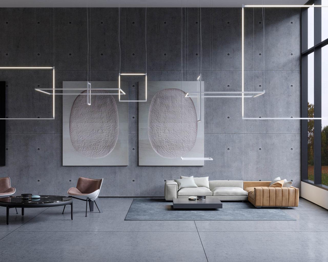 Nemo Linescapes Escritorio Matriz Luz Colgante 178*64cm Horizontal 86W Negro 2700K Siglo XXI y contemporáneo en venta