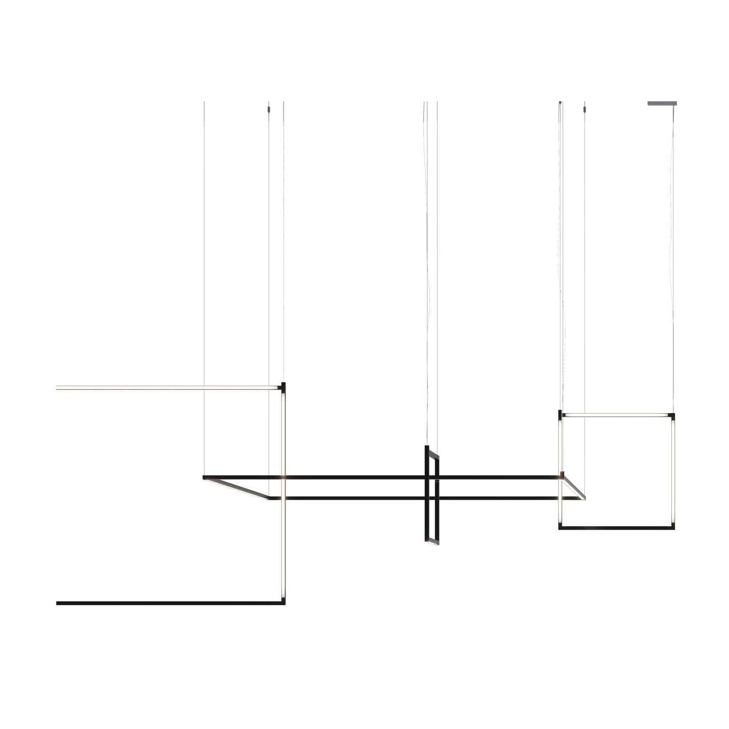 Nemo Linescapes Escritorio Matriz Colgante Luz 178*64cm Vertical 86W Negro 2700K