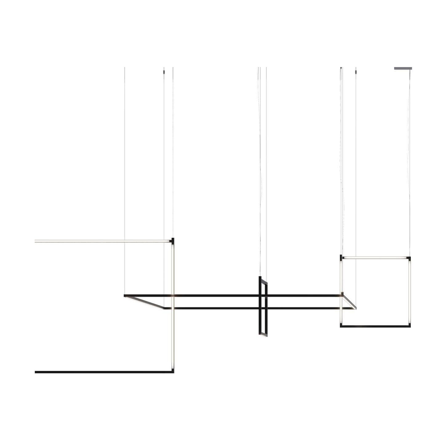 Nemo Linescapes Desk Matrix Pendelleuchte 178*64cm Vertikal 86W Schwarz 3000K