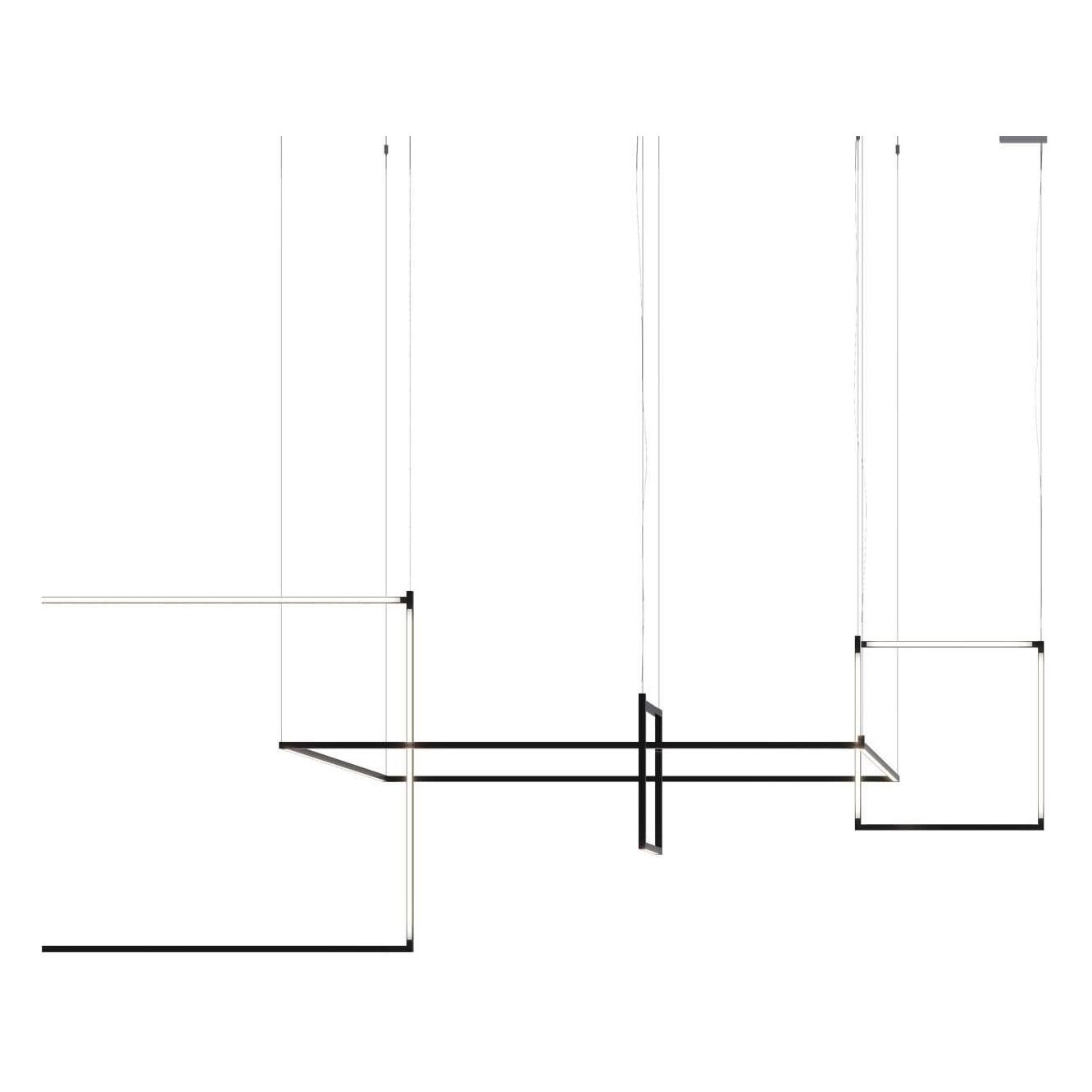Nemo Linescapes Desk Matrix Pendelleuchte 44*44cm Vertikal 24W Schwarz 2700K im Angebot