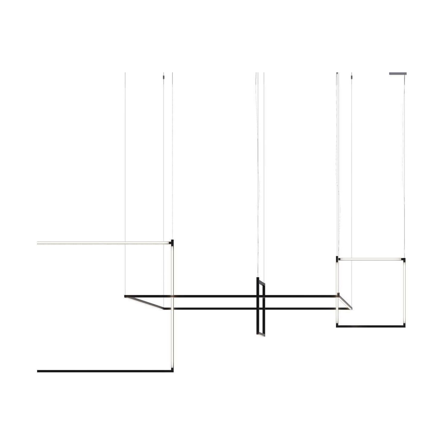 Nemo Linescapes Desk Matrix Pendelleuchte 44*44cm Vertikal 24W Schwarz 3000K