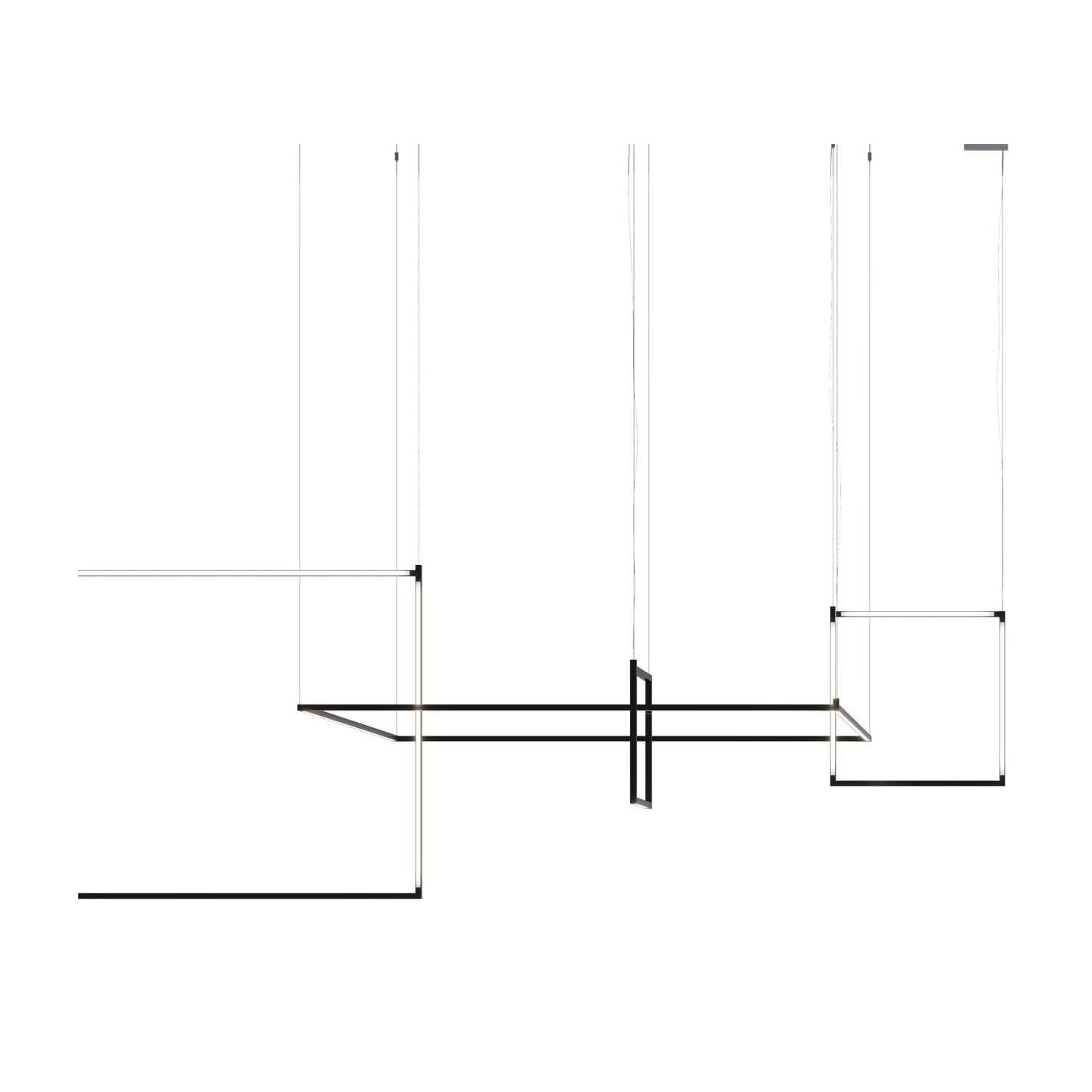 Nemo Linescapes Escritorio Matriz Luz Colgante 64*64cm Vertical 40W Negro 3000K