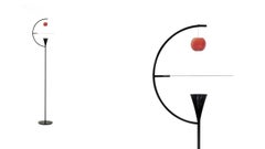 Lampadaire Nemo Newton LED 2700K en noir/réflecteur blanc par Andrea Branzi