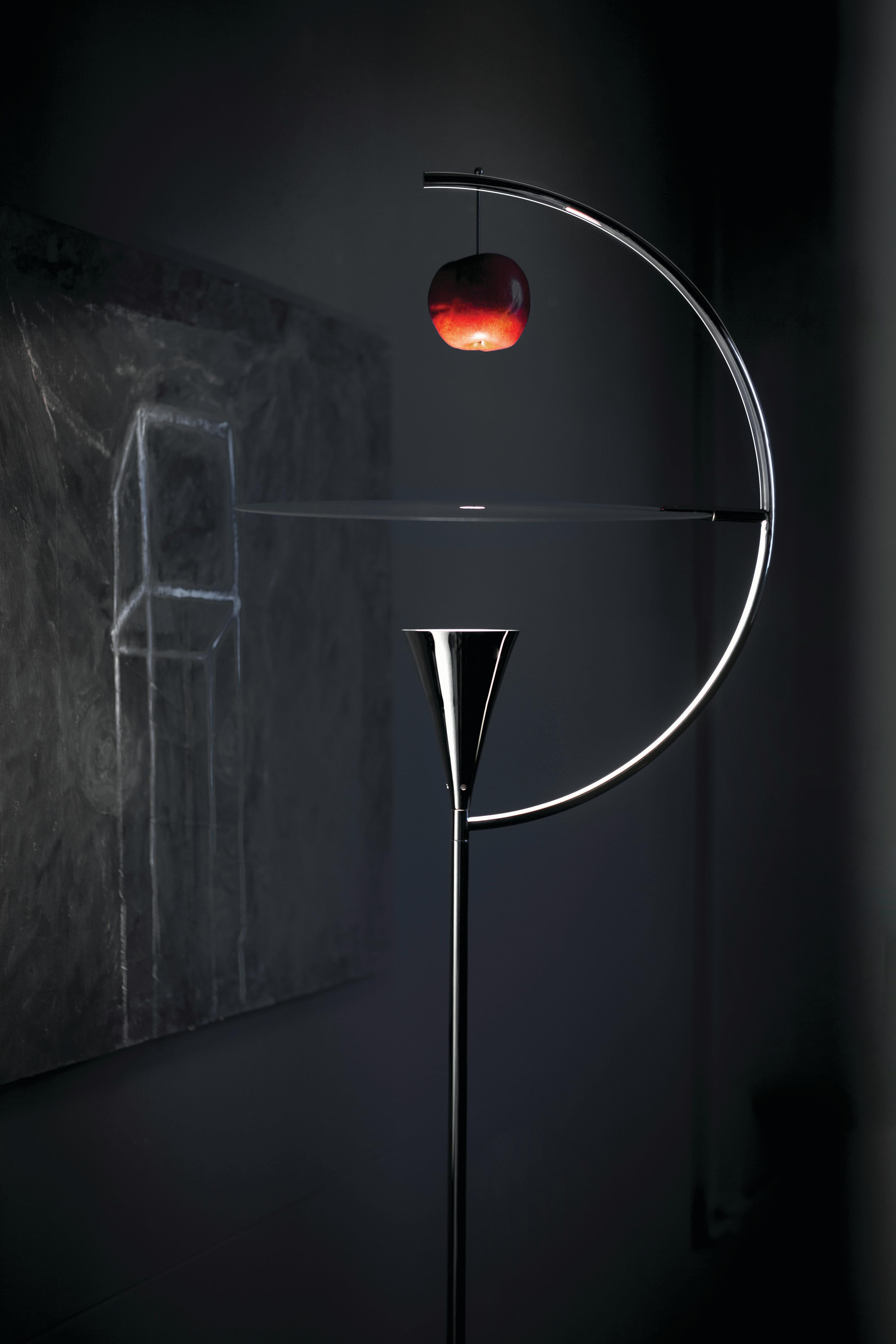 Nemo Newton LED 2700K Floor Lamp in Black/White Reflector by Andrea Branzi In New Condition For Sale In Brooklyn, NY