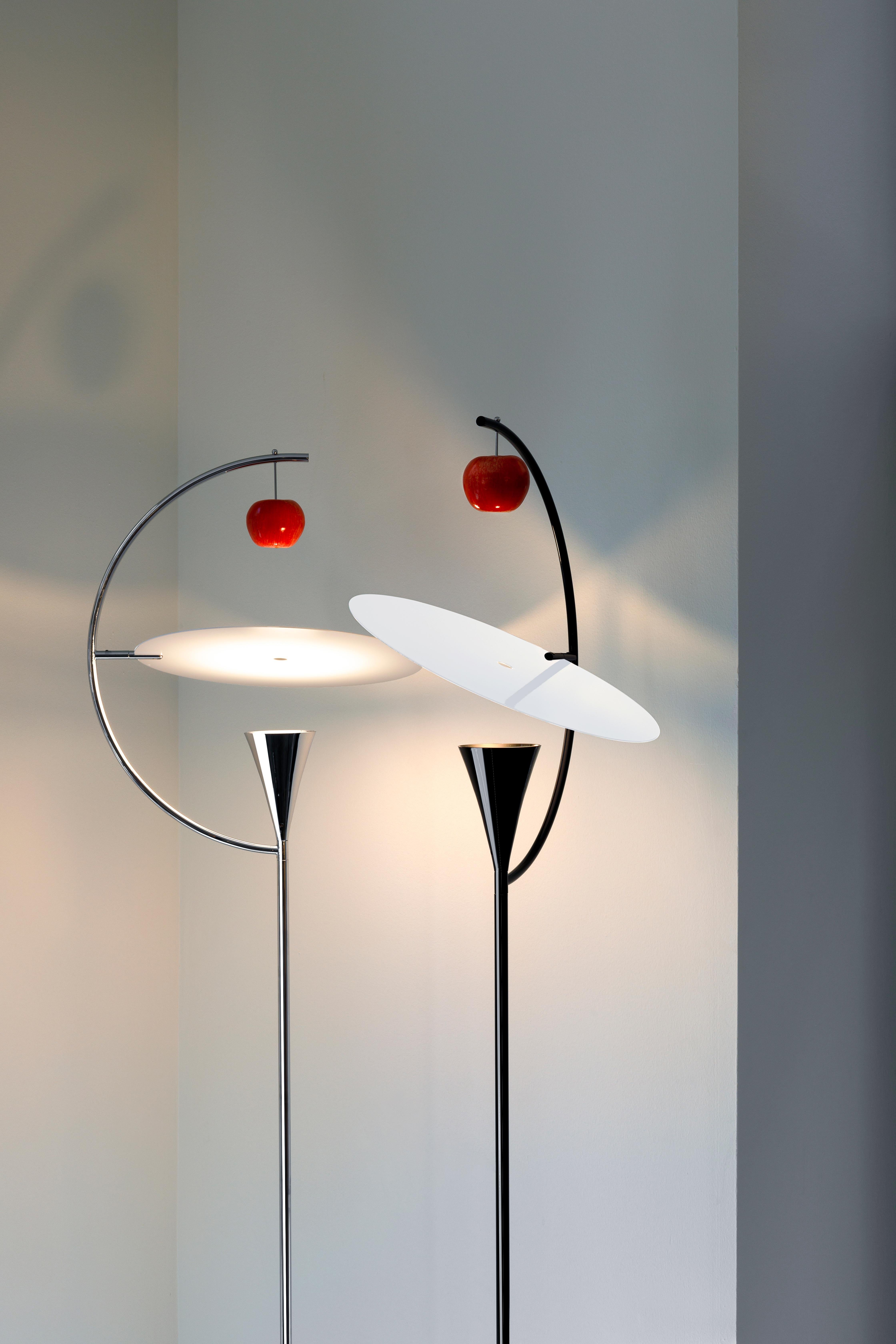 Contemporary Nemo Newton LED 2700K Floor Lamp in Black/White Reflector by Andrea Branzi For Sale