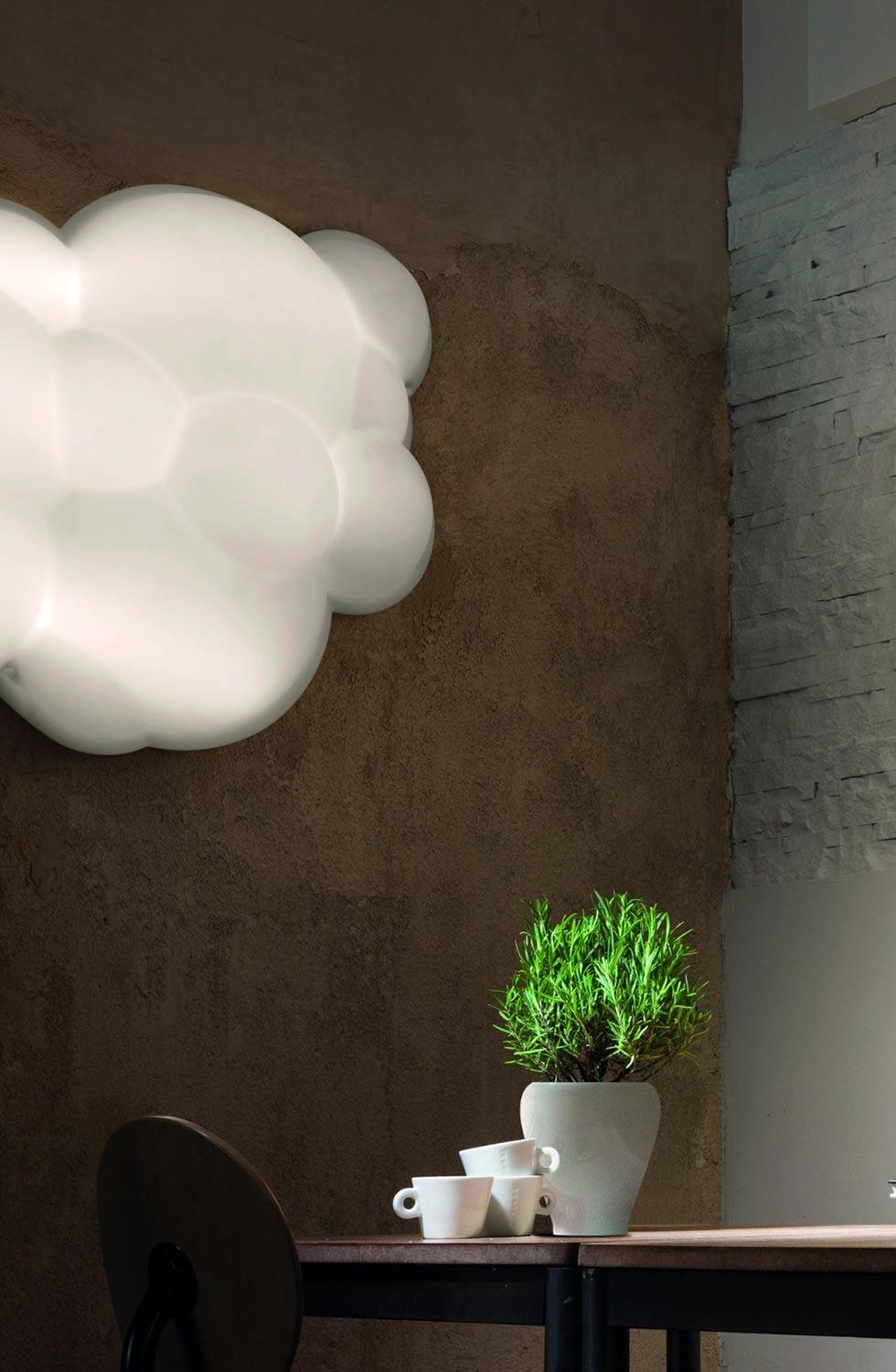 Lámpara de pared Nemo Nuvola H20 LED 2700K 120V, 66W en blanco by Mario Bellini Italiano en venta