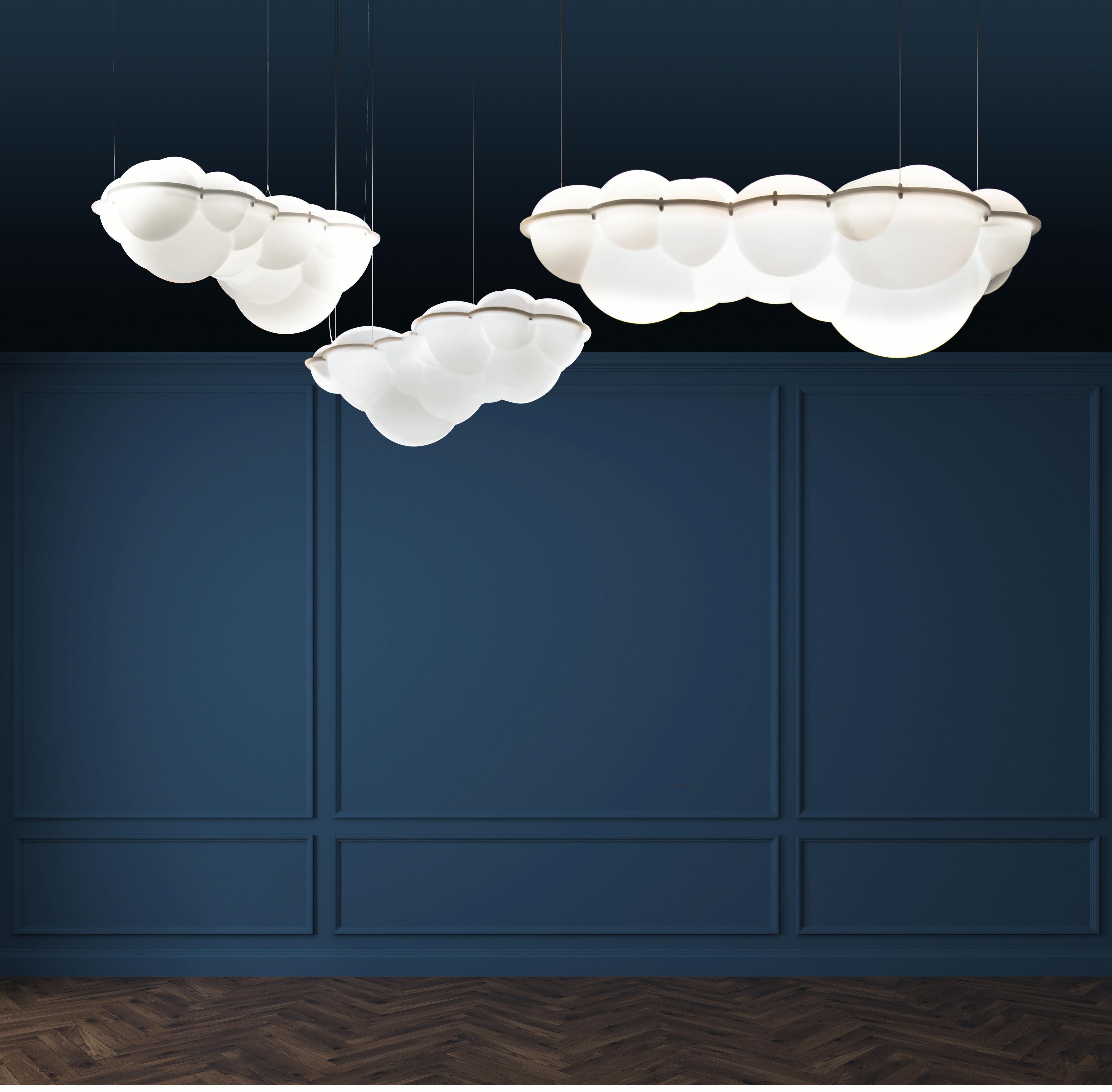 Italian Nemo Nuvola LED 2700K Pendant Lighting 120V, 132W in White by Mario Bellini For Sale