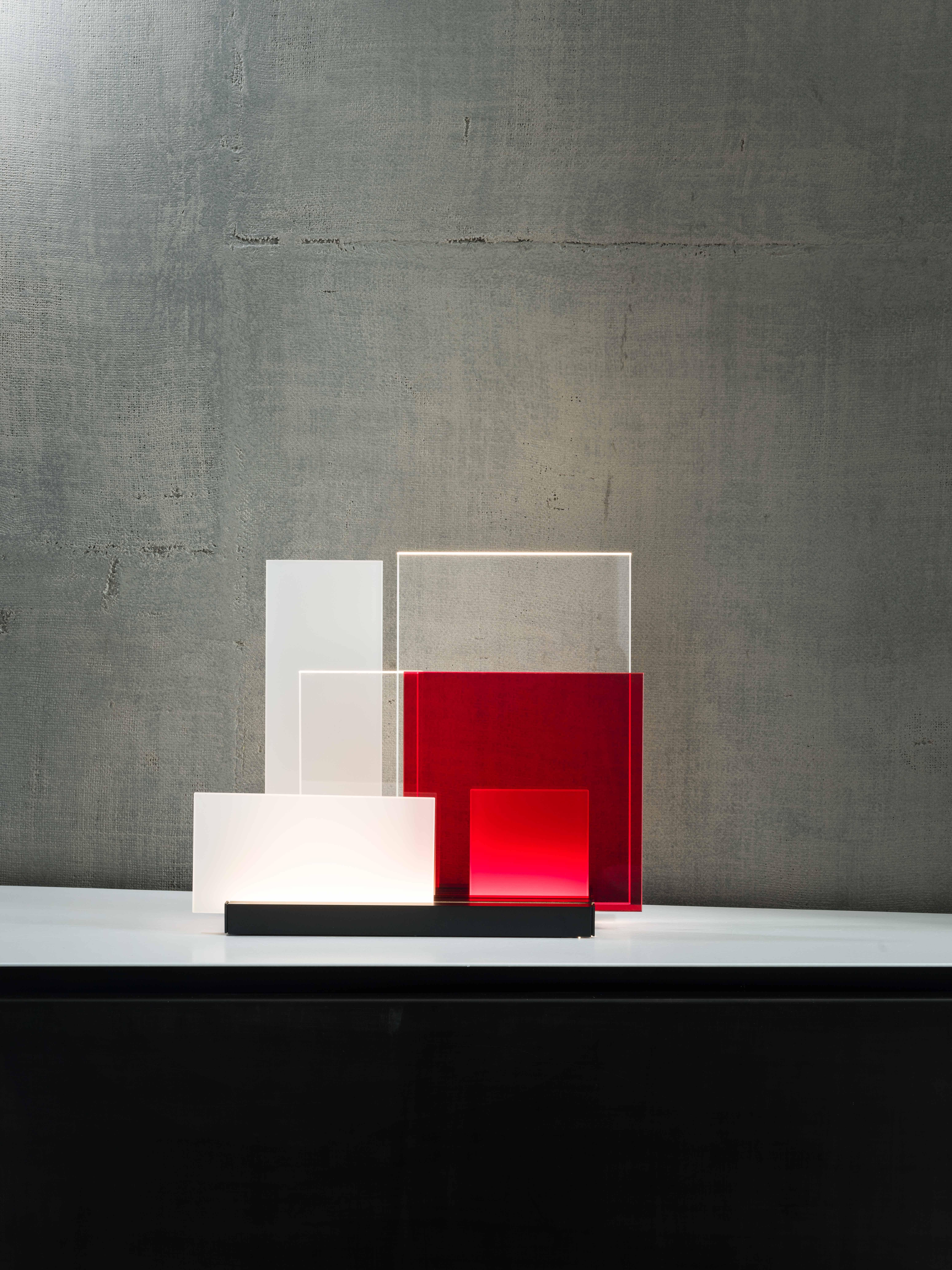 Alluminio Lampada da tavolo Nemo On Lines LED 2700K con base/colori bianchi di Jean Nouvel in vendita