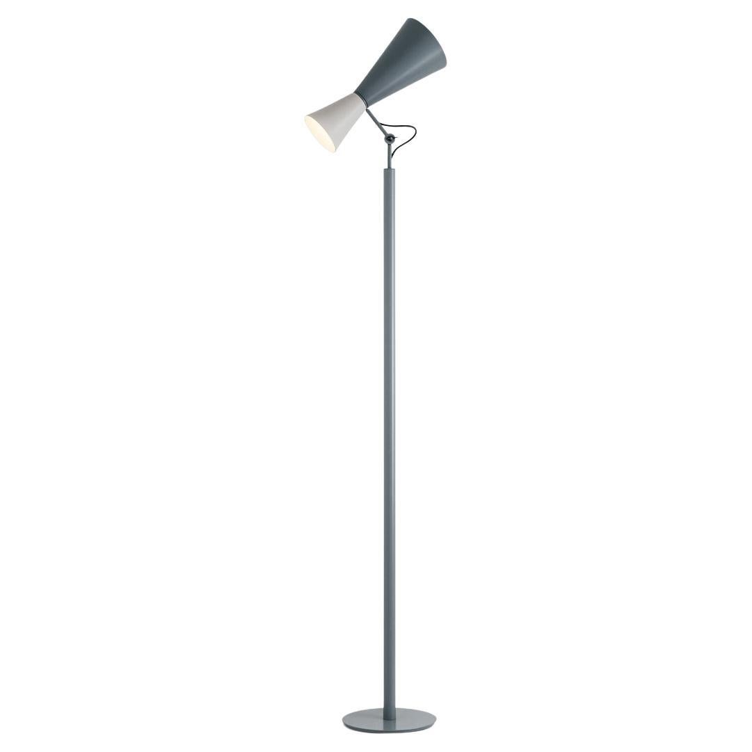Nemo Parliament E26 Floor Lamp in Whitewash/Grey by Le Corbusier For Sale