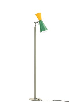 Lampada da terra Nemo Parliament E26 in giallo/verde di Le Corbusier